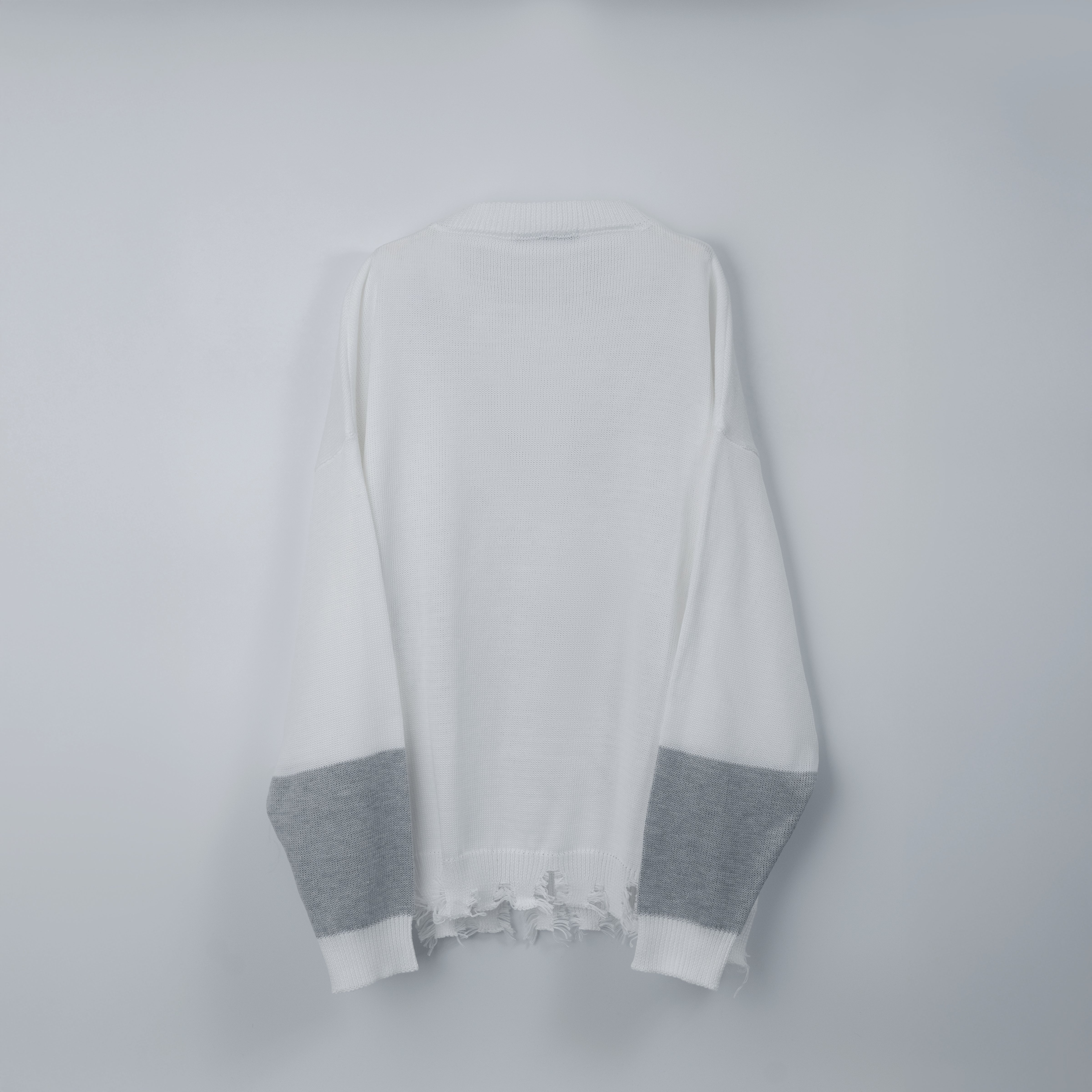 dd wolf knit sweater white