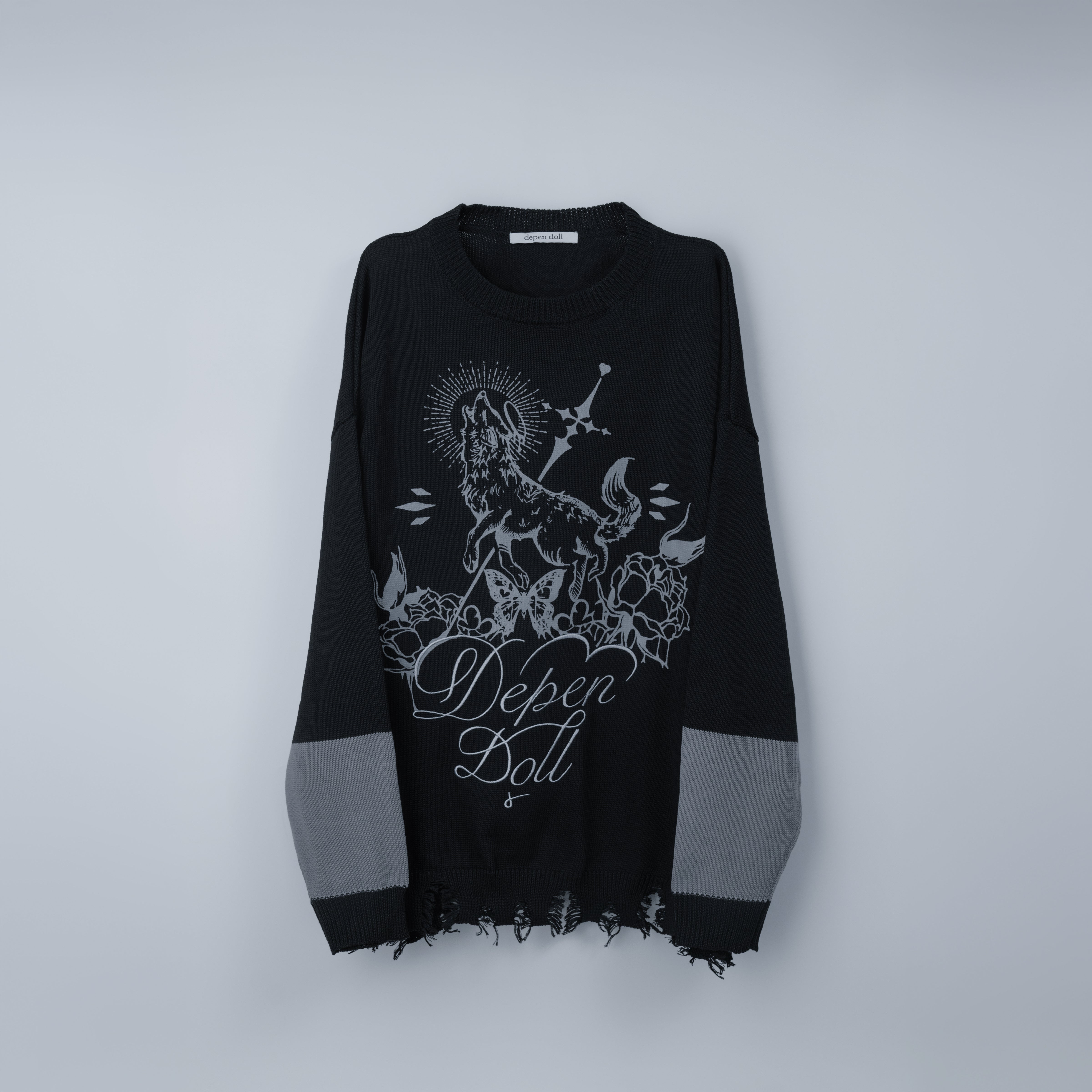 dd wolf knit sweater black