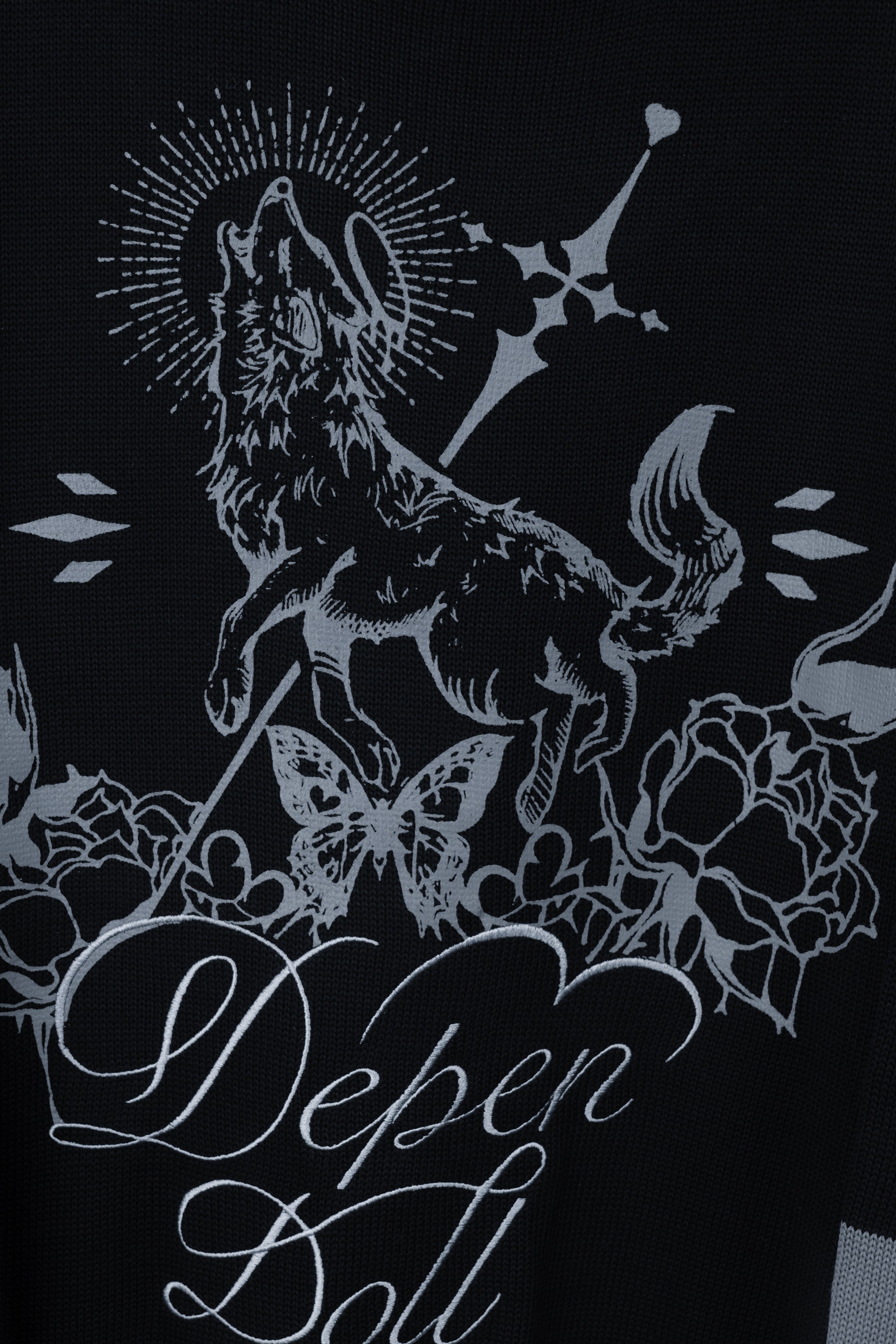 dd wolf knit sweater black