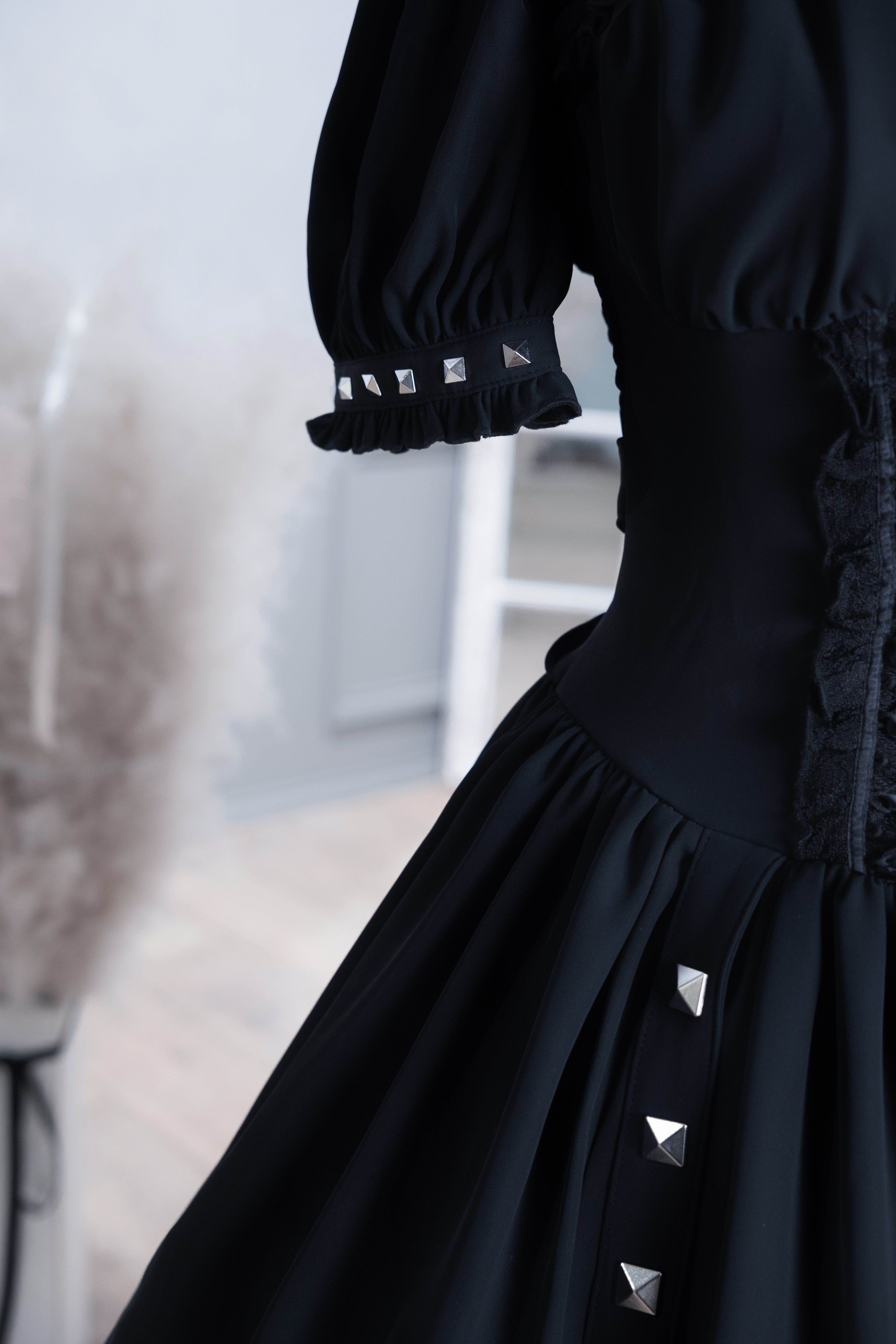 dd studs puff dress set