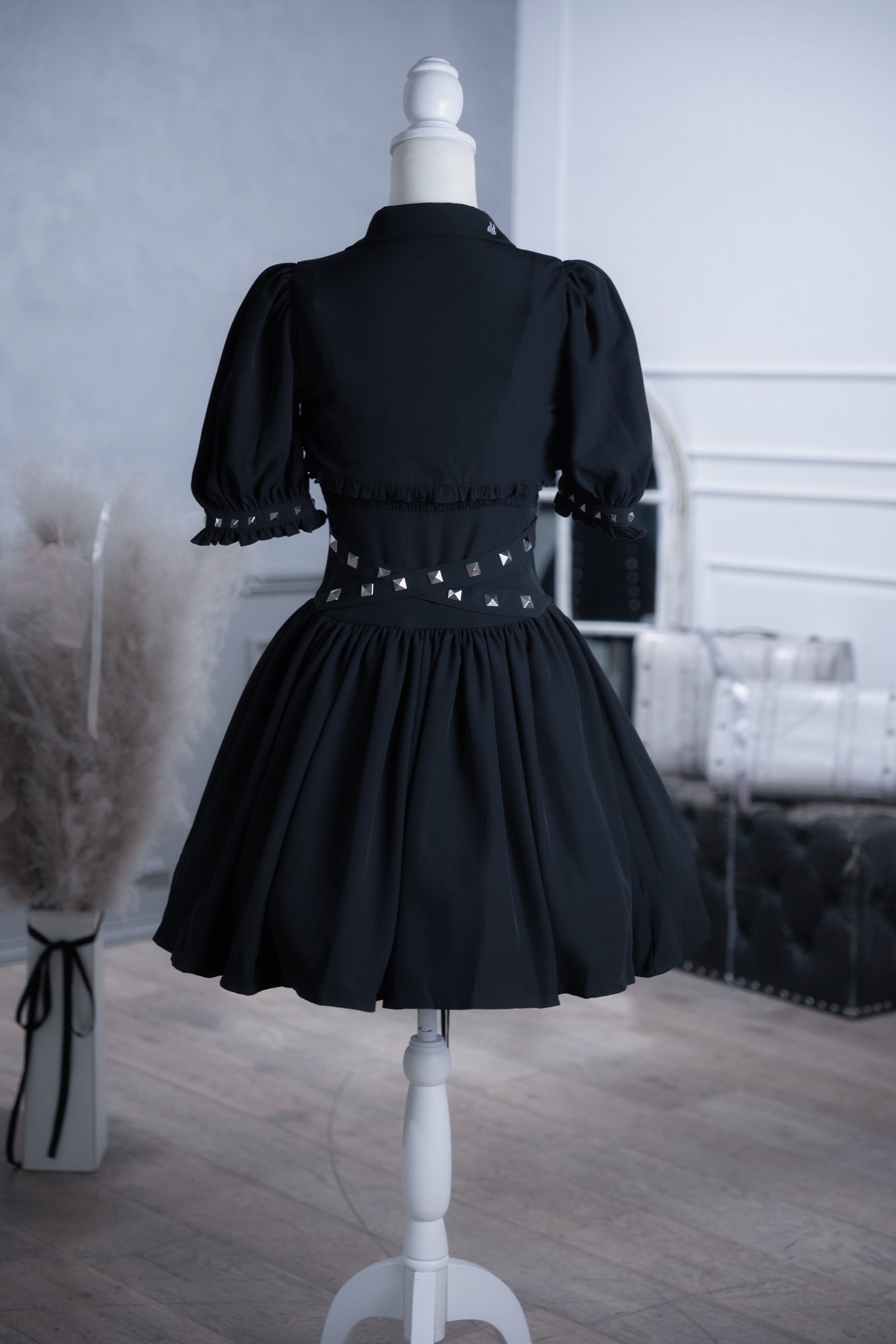 dd studs puff dress set