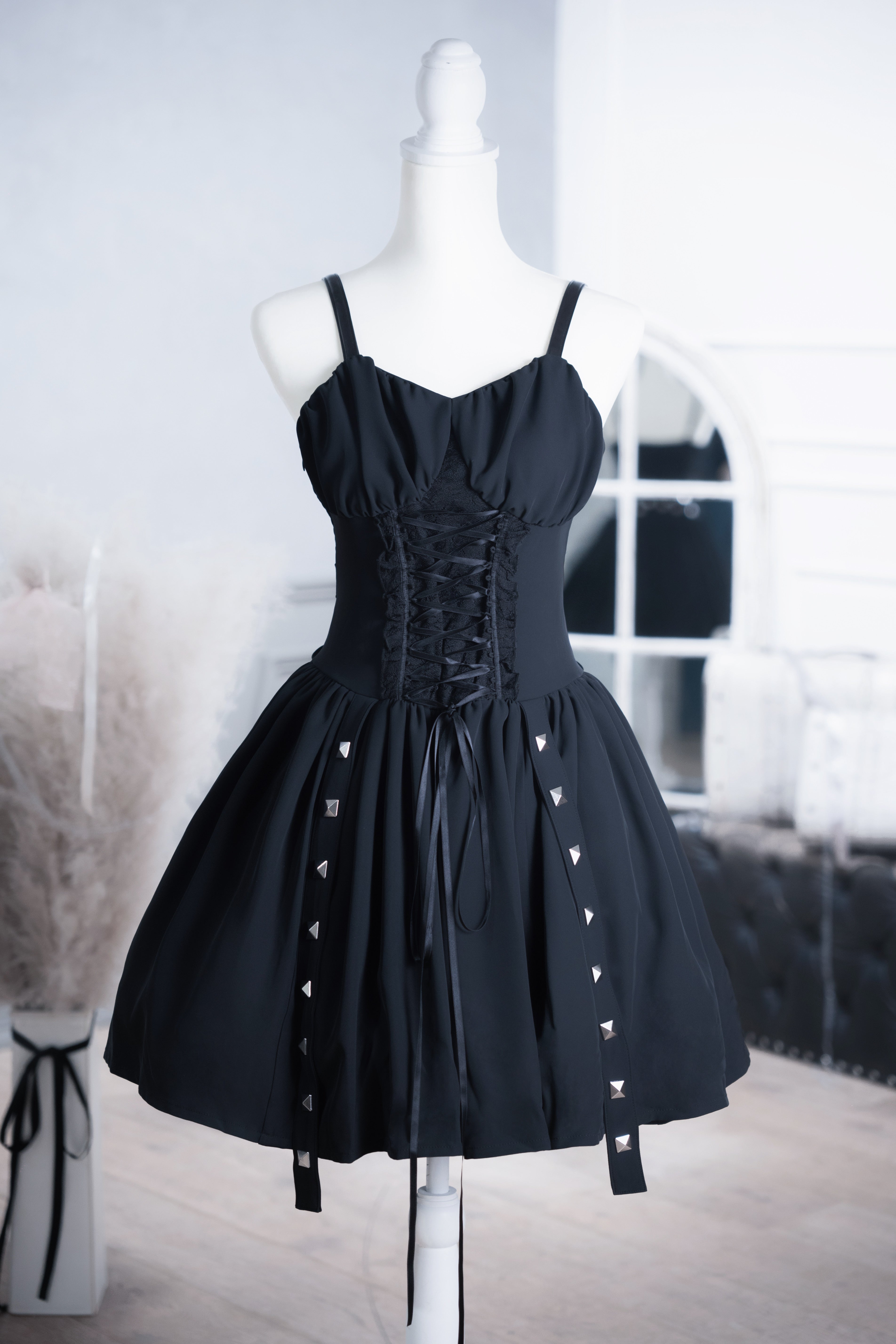dd studs puff dress set