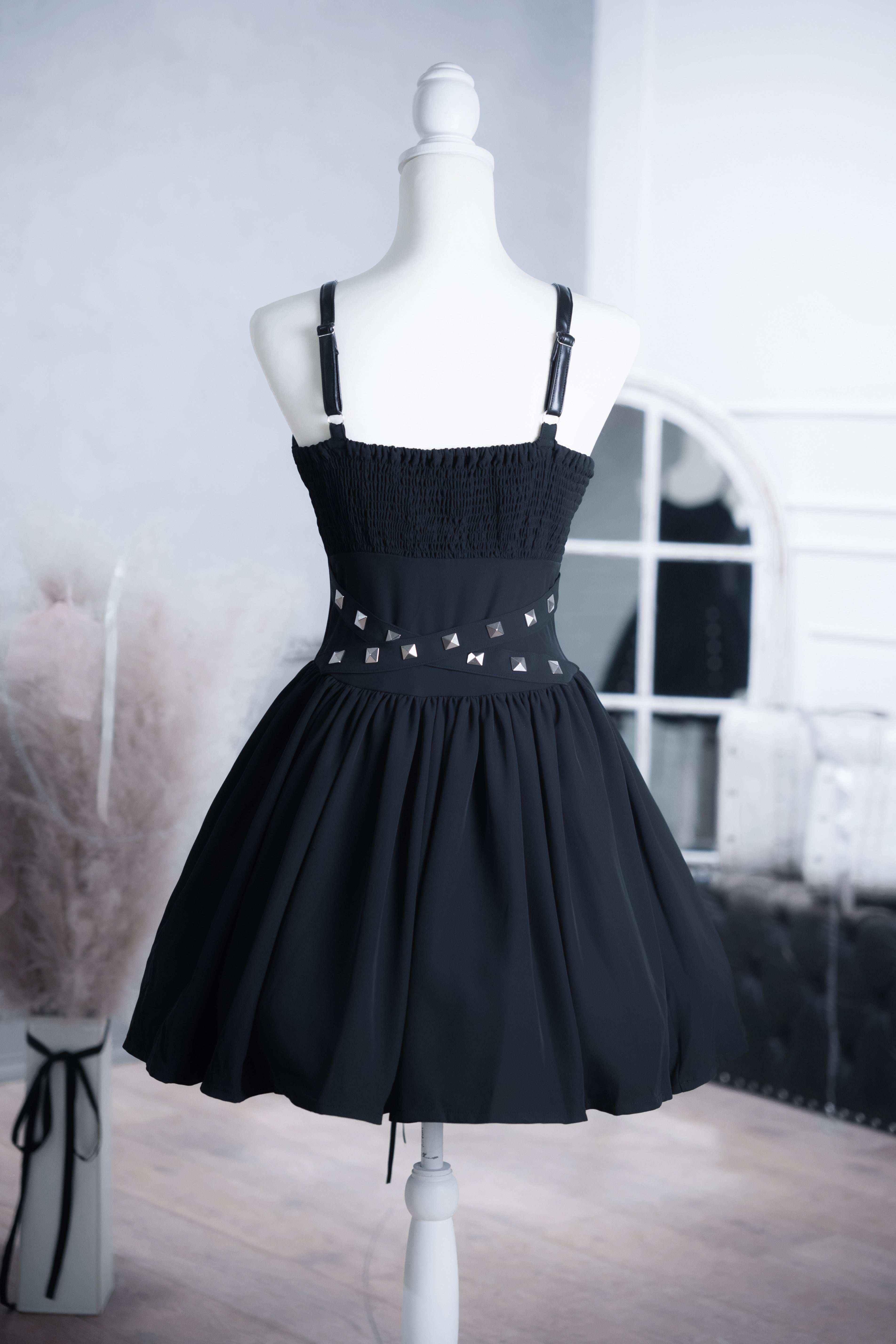 dd studs puff dress set