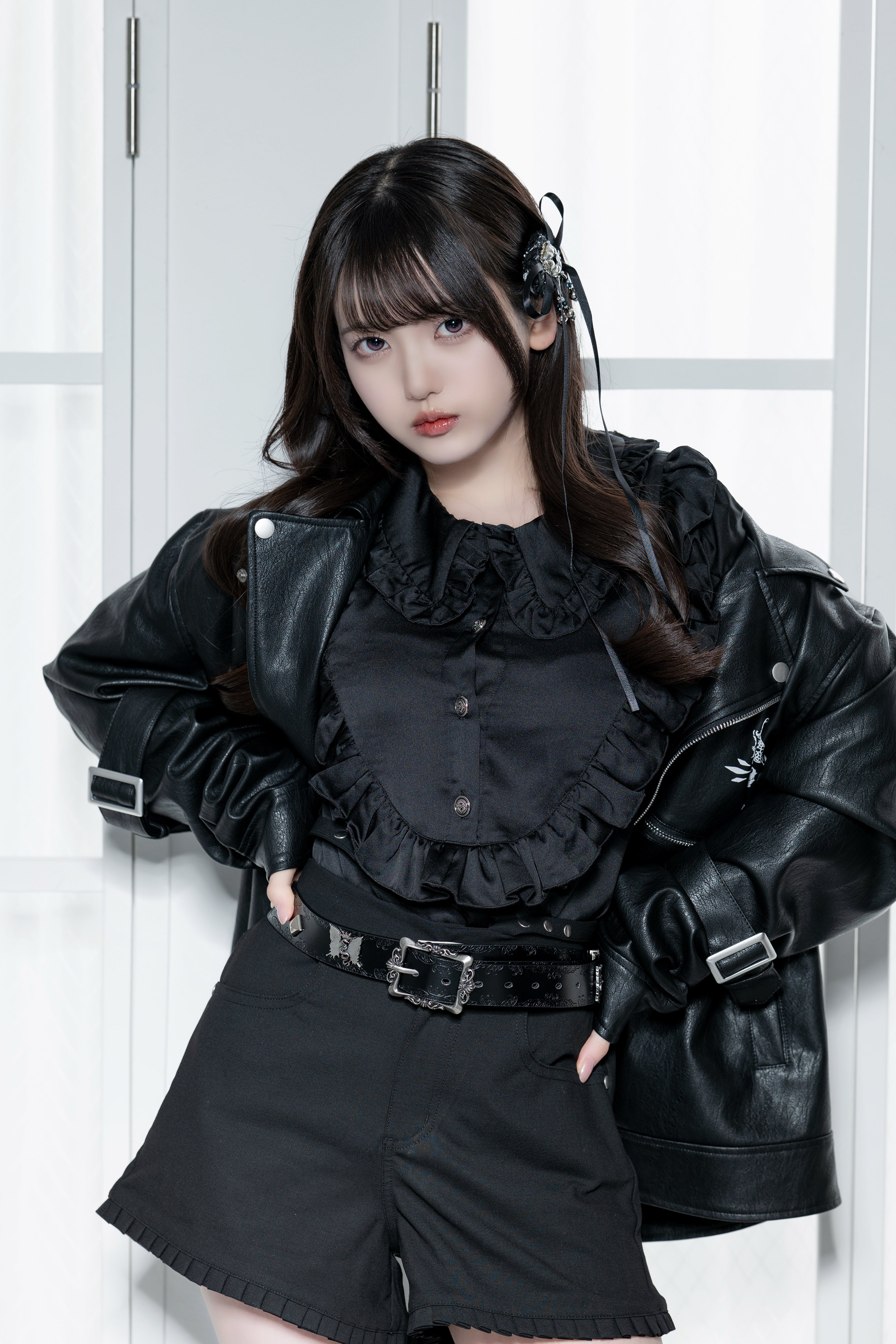 gibous×dependoll butterfly snake studs belt