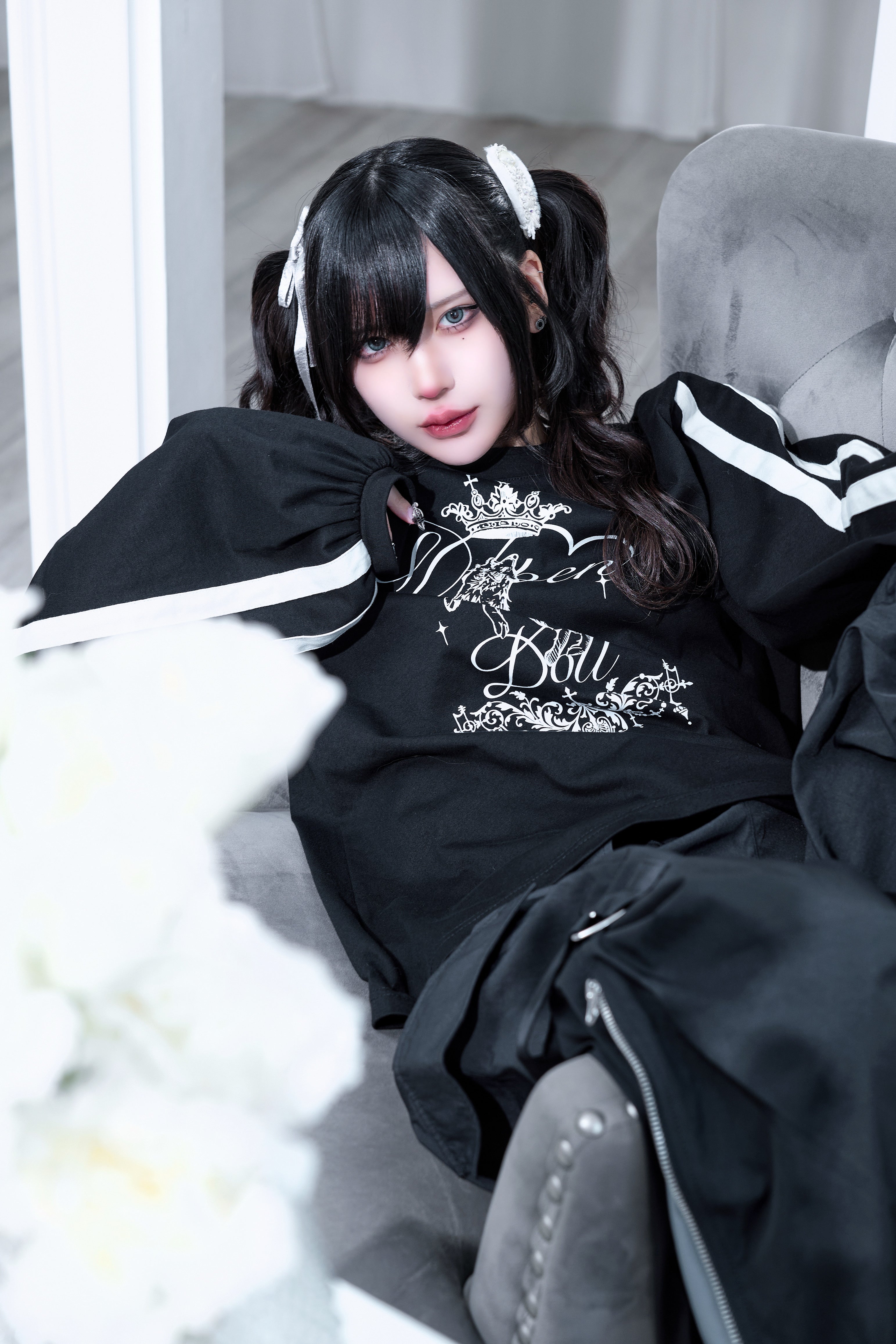 dd wolf crown line Tee black