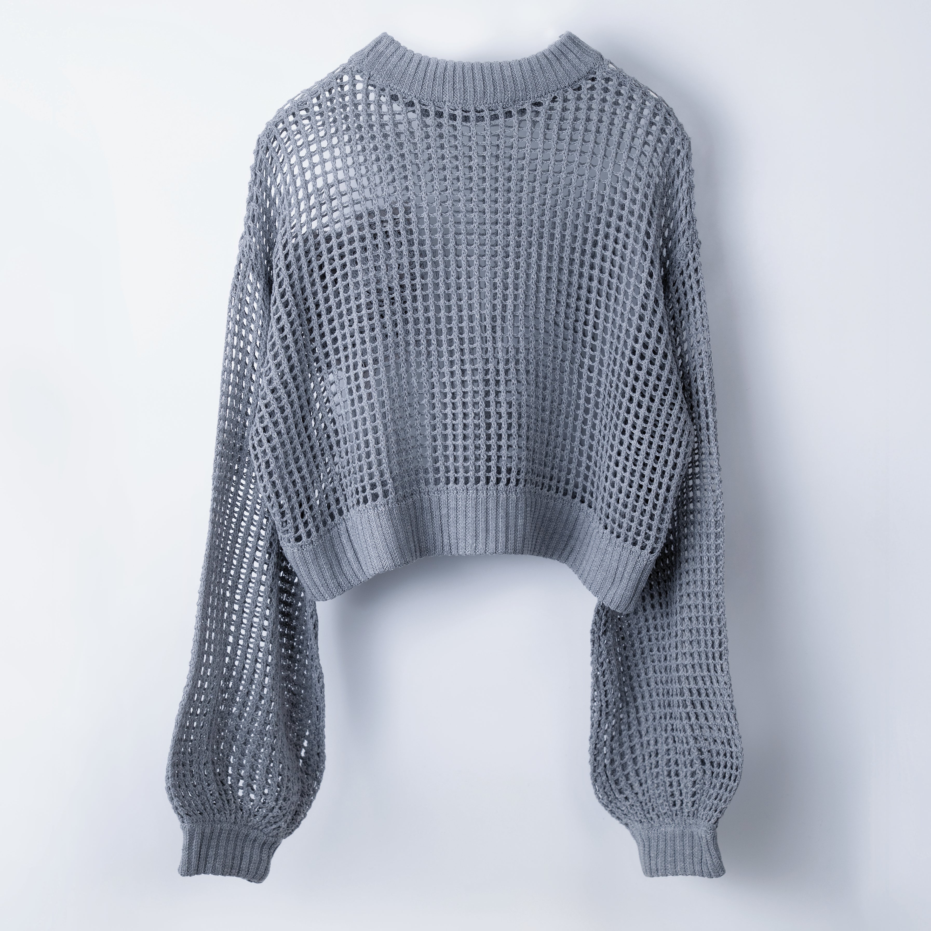 butterfly doll mesh short tops gray