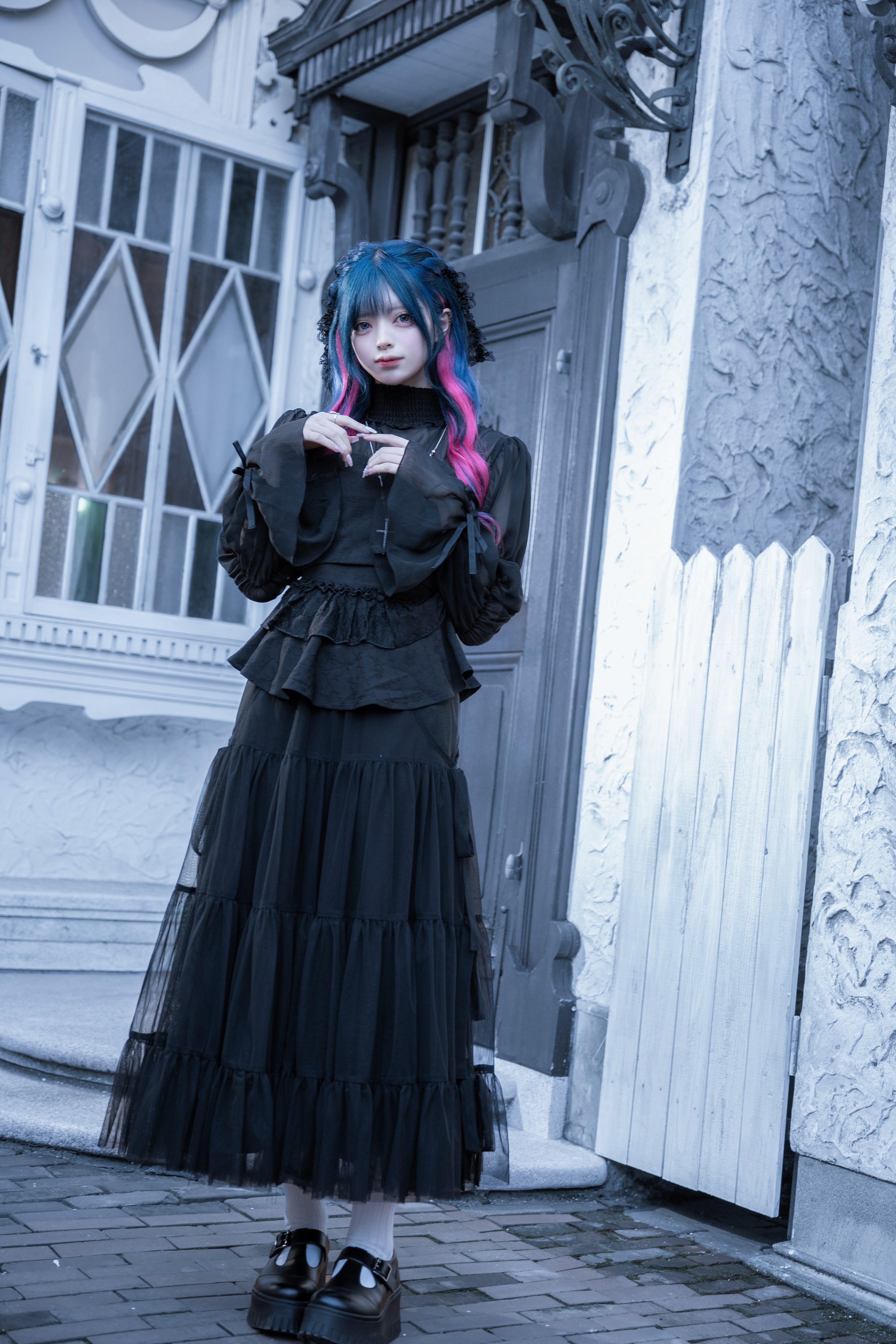 dd side ribbon tulle skirt