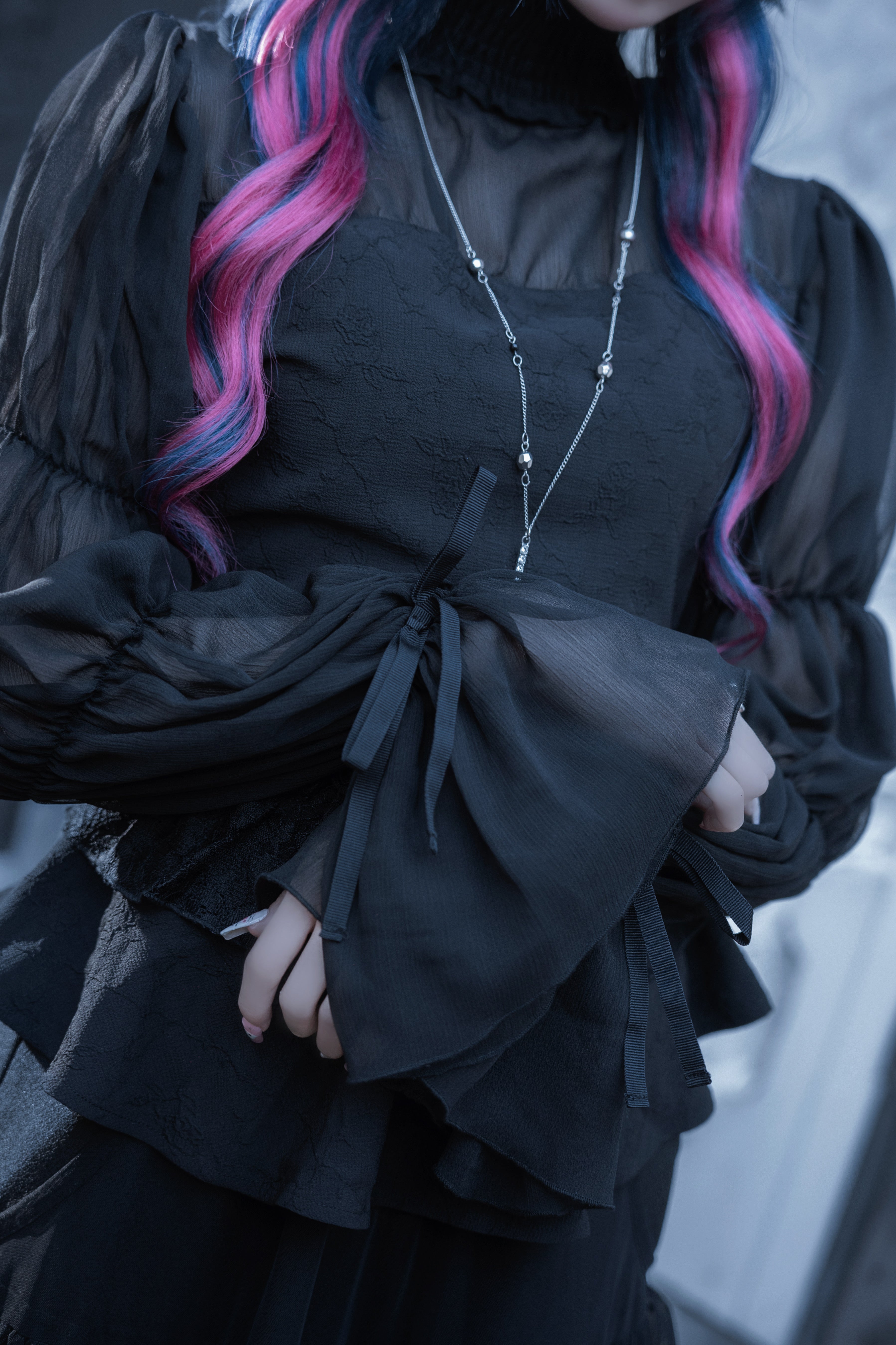 doll candy jacquard tops black