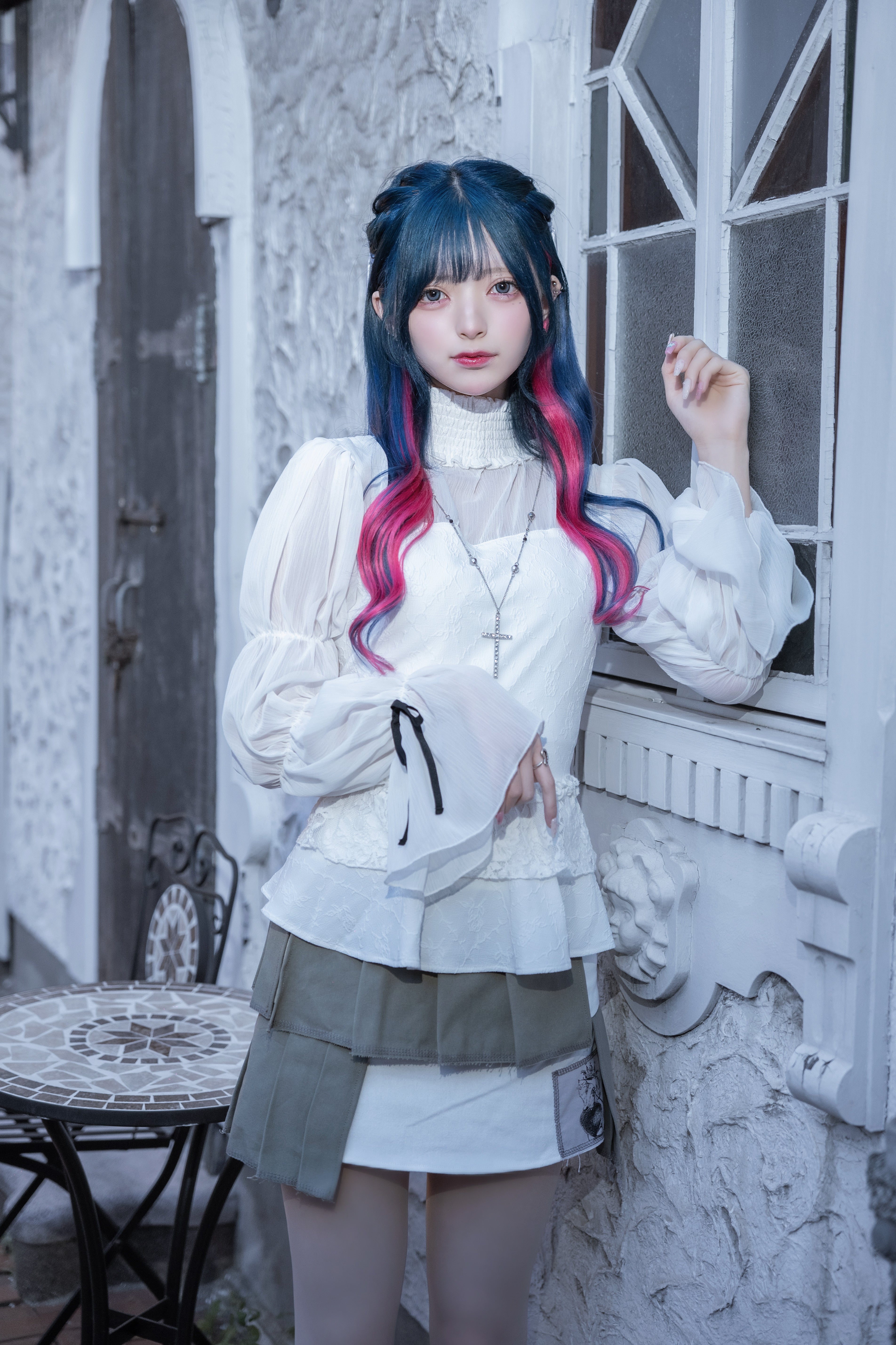 doll candy jacquard tops white