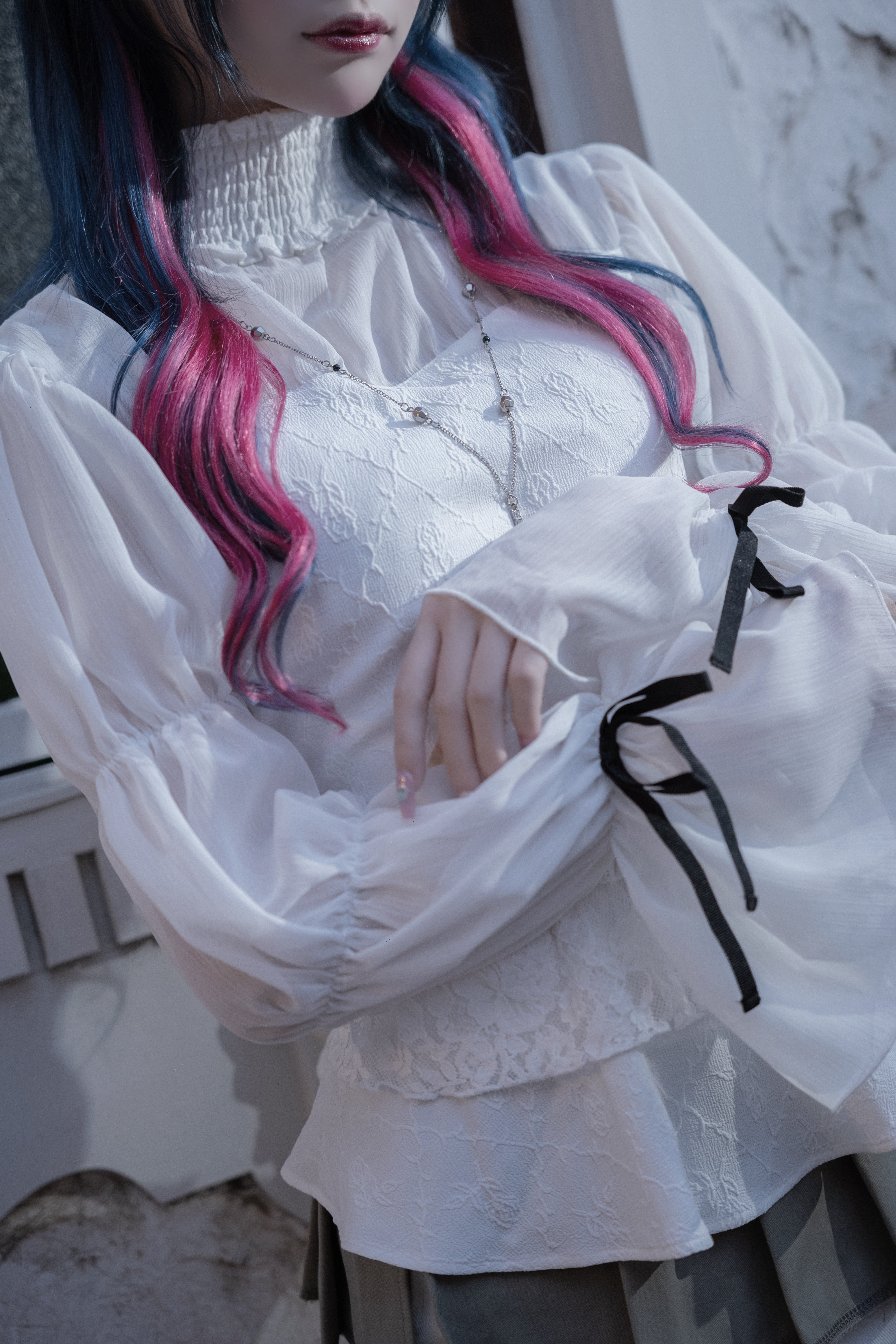 doll candy jacquard tops white