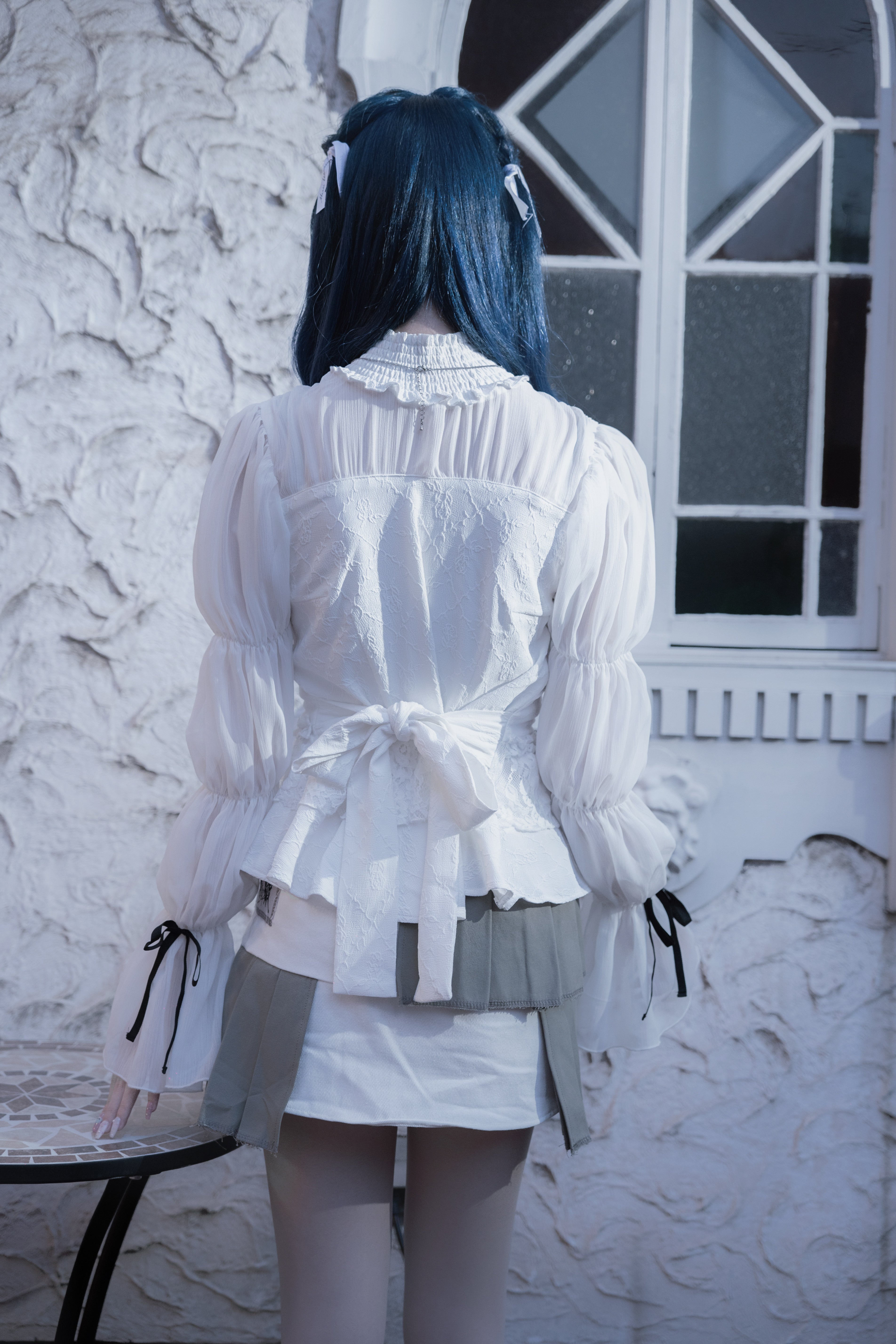 doll candy jacquard tops white