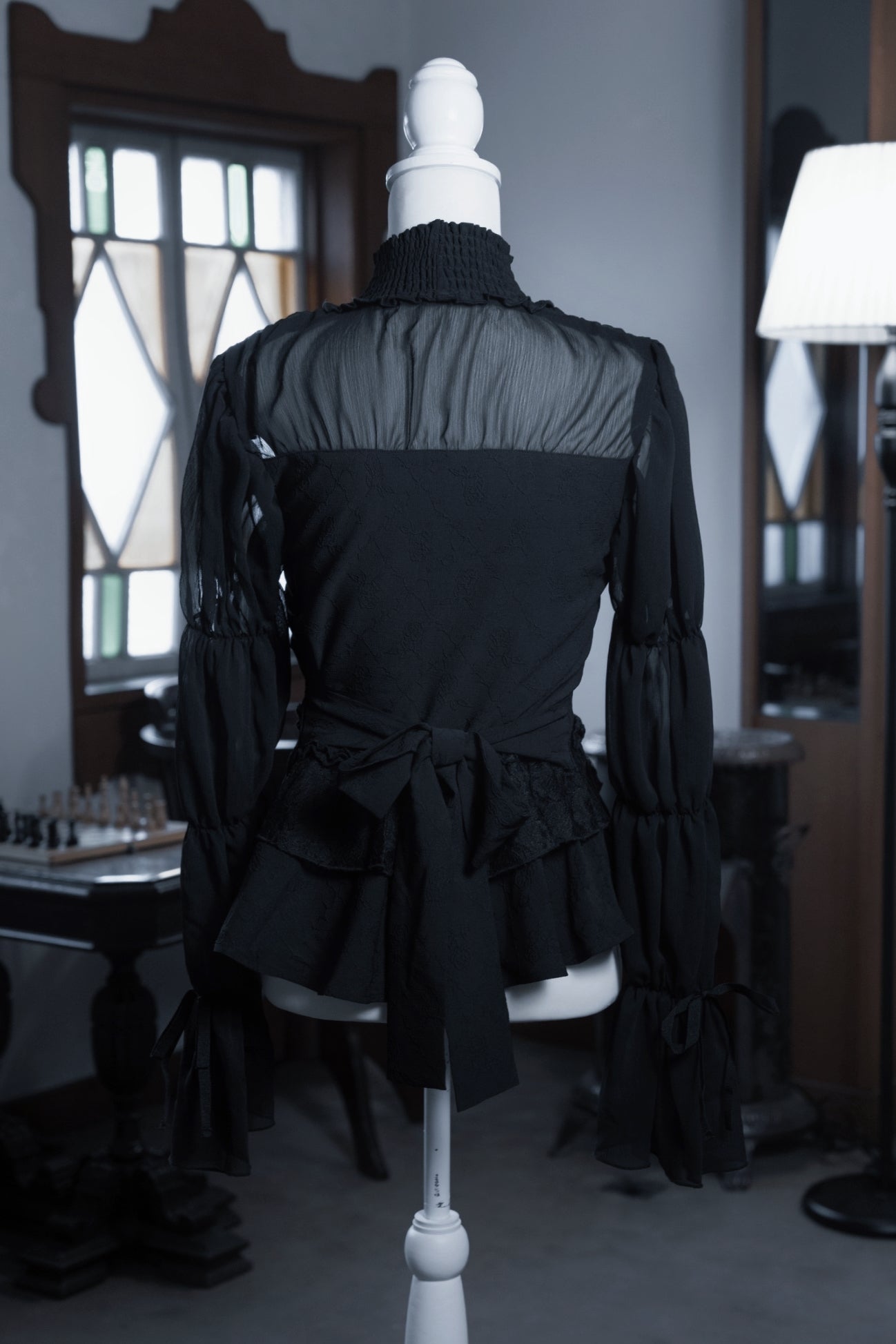 doll candy jacquard tops black
