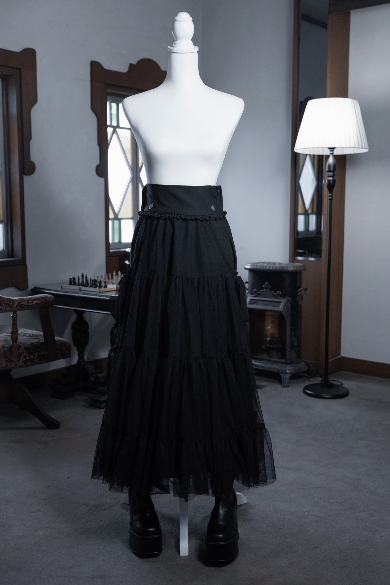 dd side ribbon tulle skirt