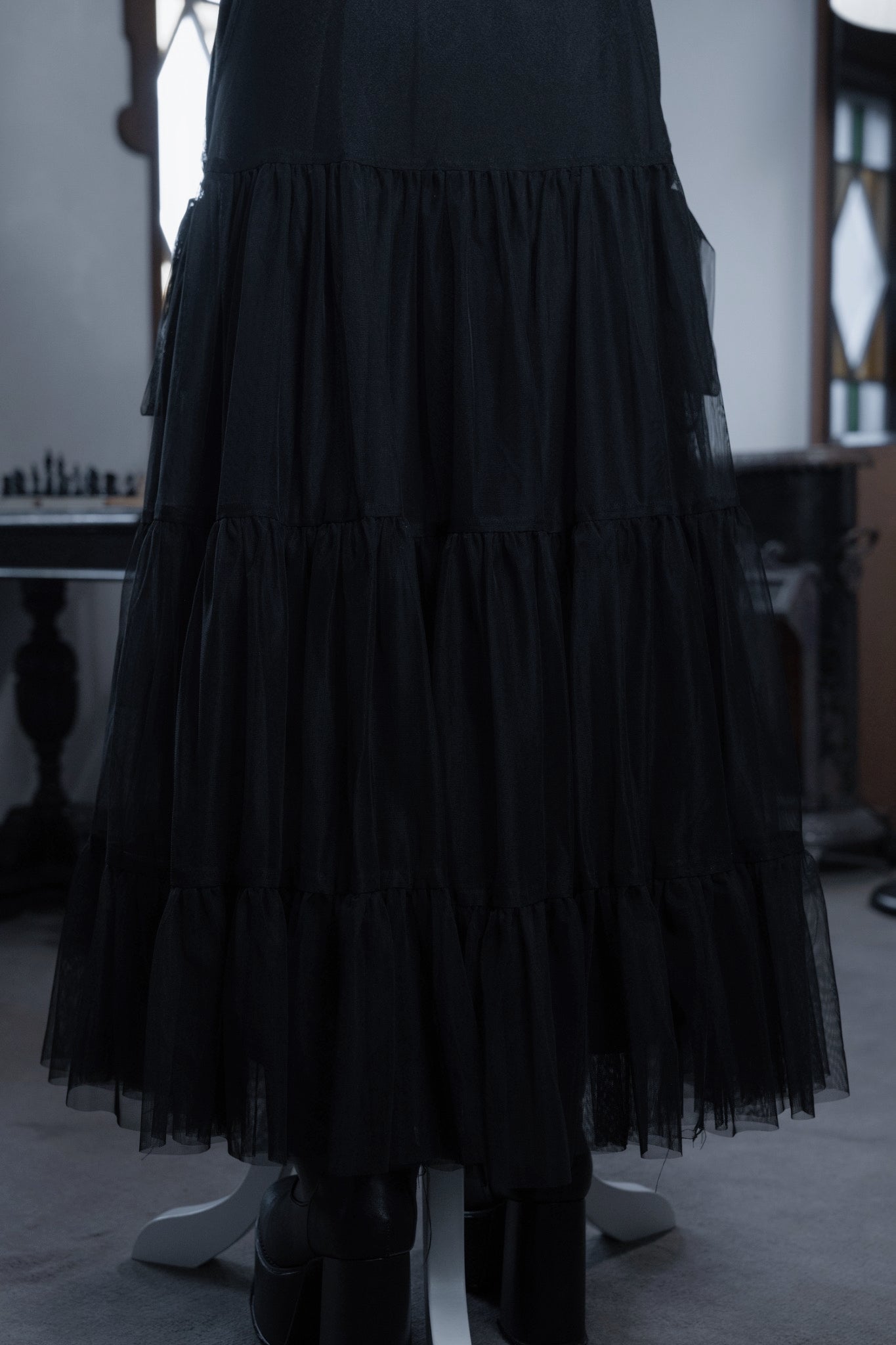 dd side ribbon tulle skirt
