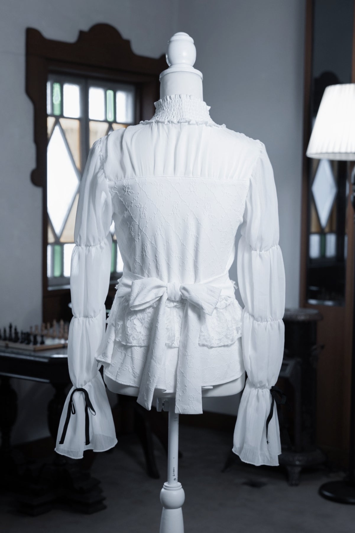 doll candy jacquard tops white