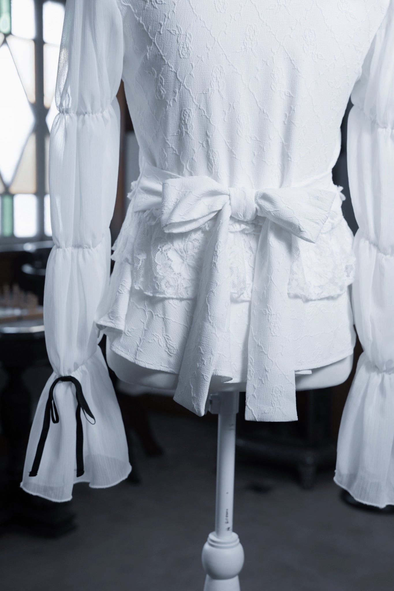 doll candy jacquard tops white