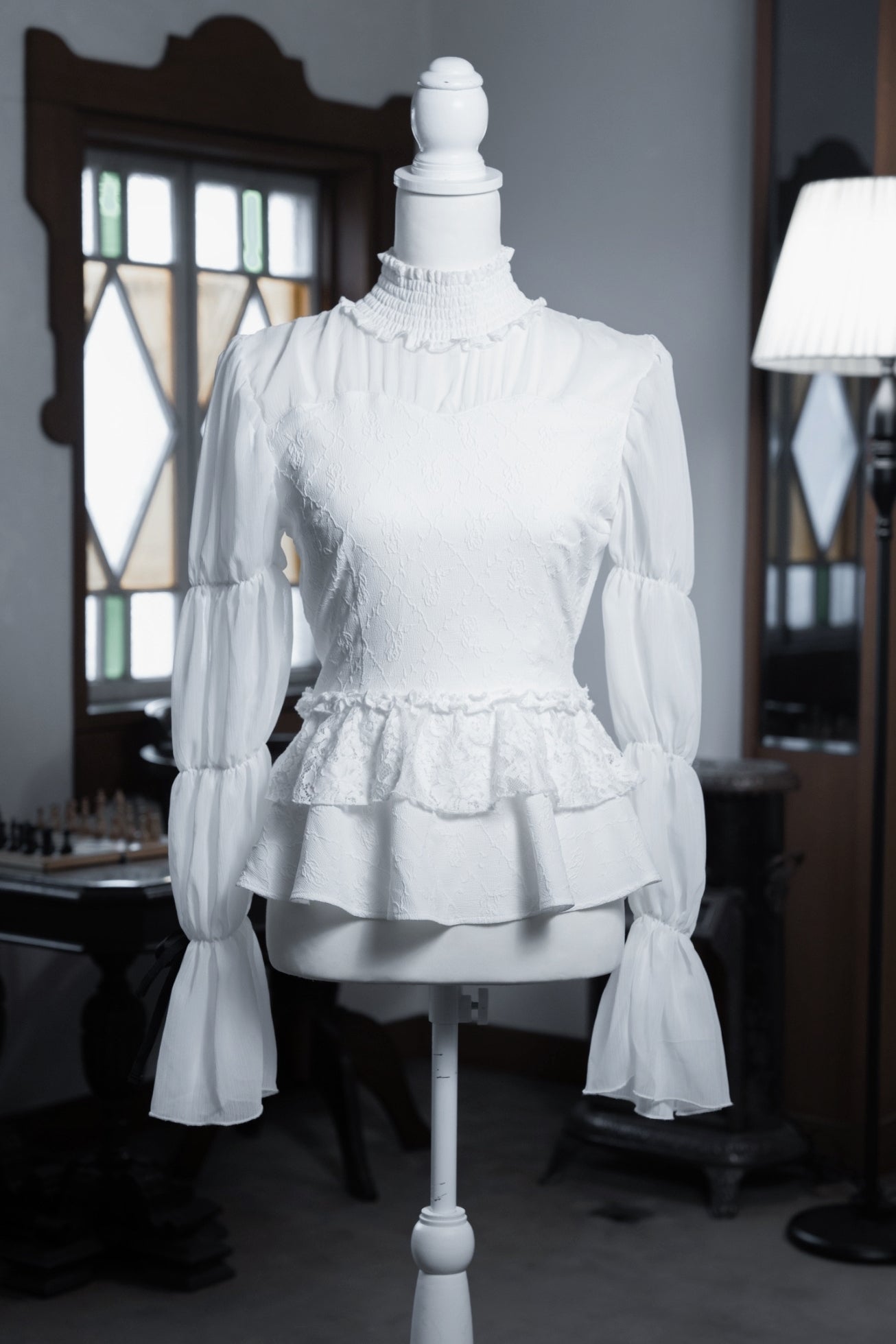 doll candy jacquard tops white