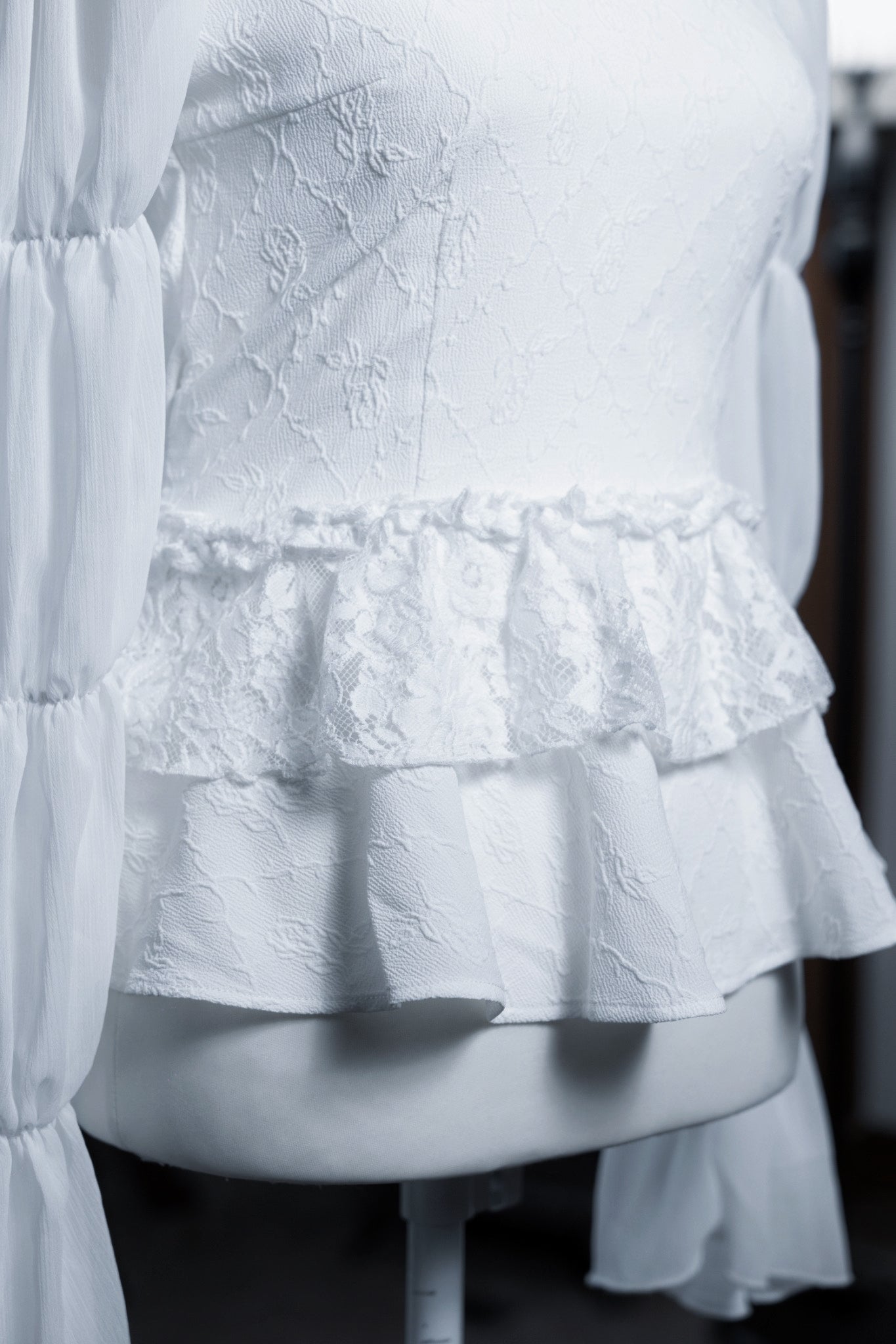 doll candy jacquard tops white