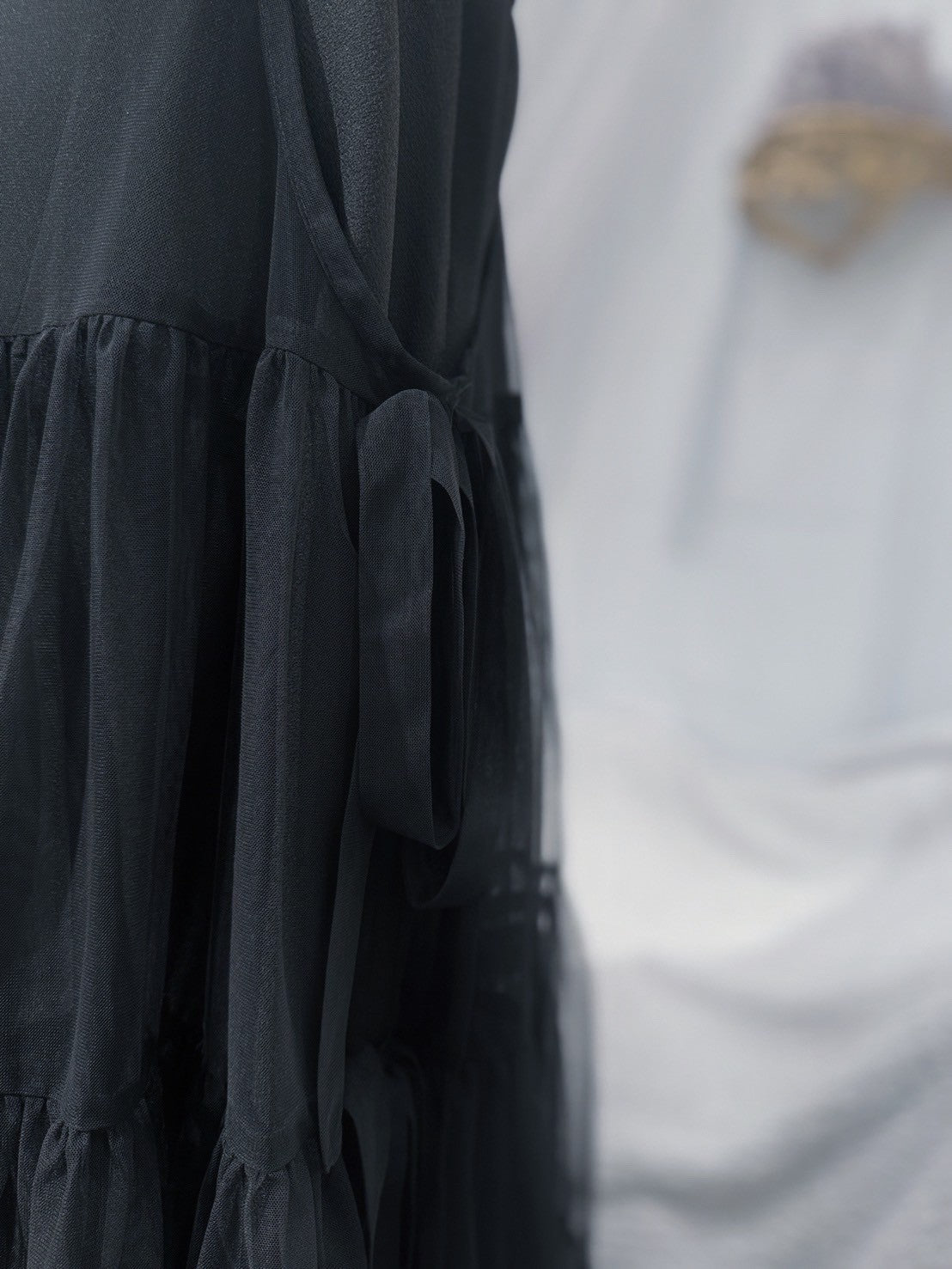 dd side ribbon tulle skirt