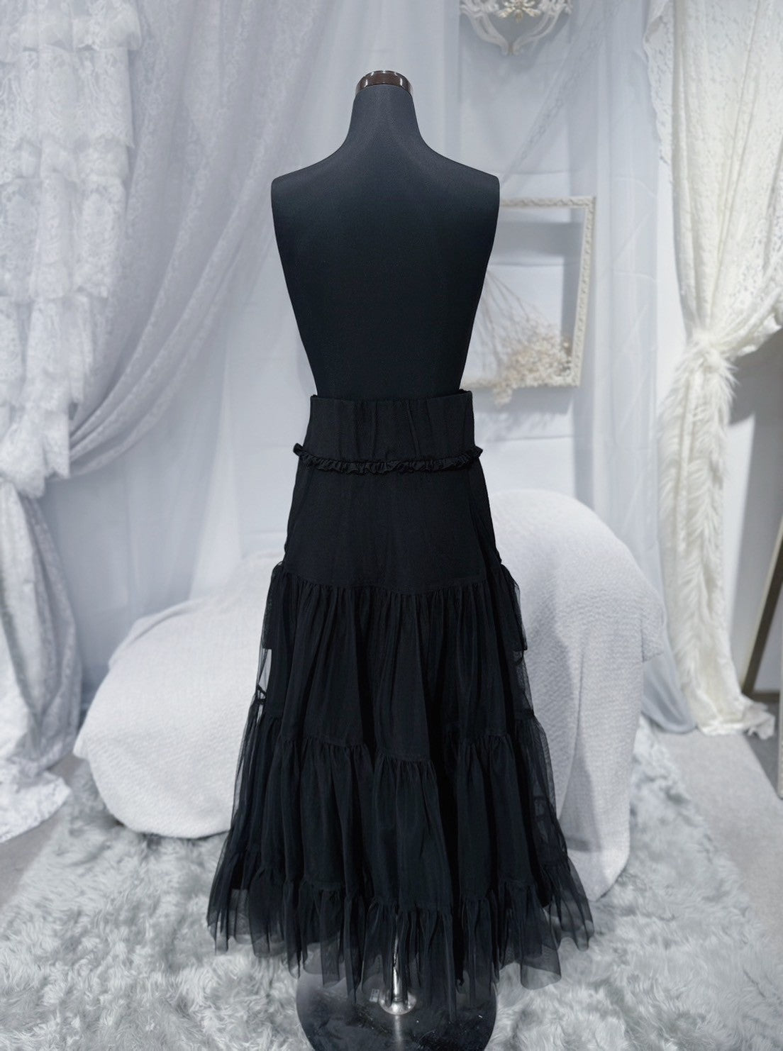 dd side ribbon tulle skirt