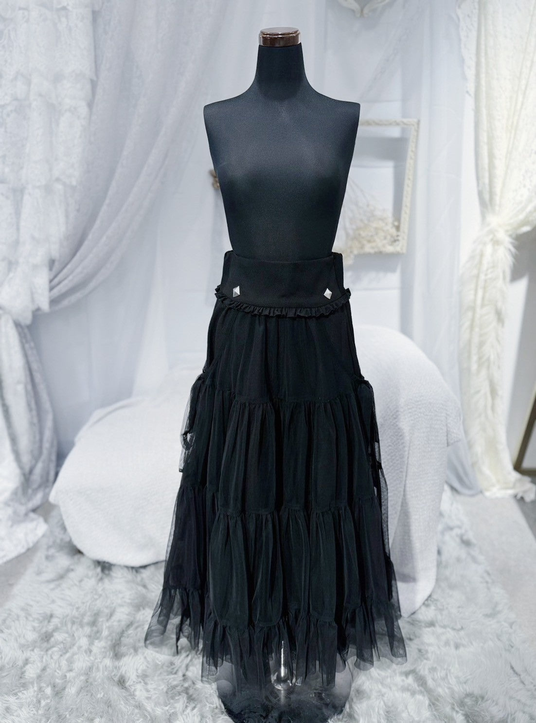 dd side ribbon tulle skirt
