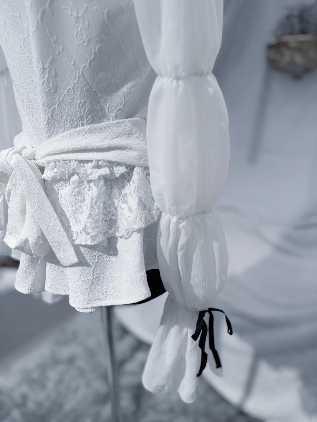 doll candy jacquard tops white