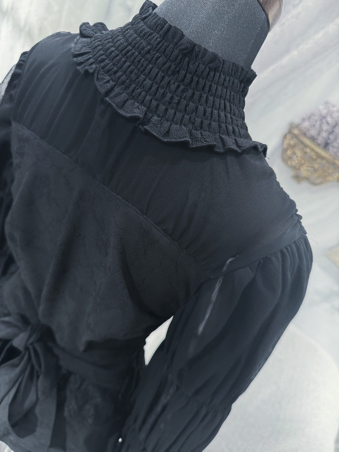 doll candy jacquard tops black