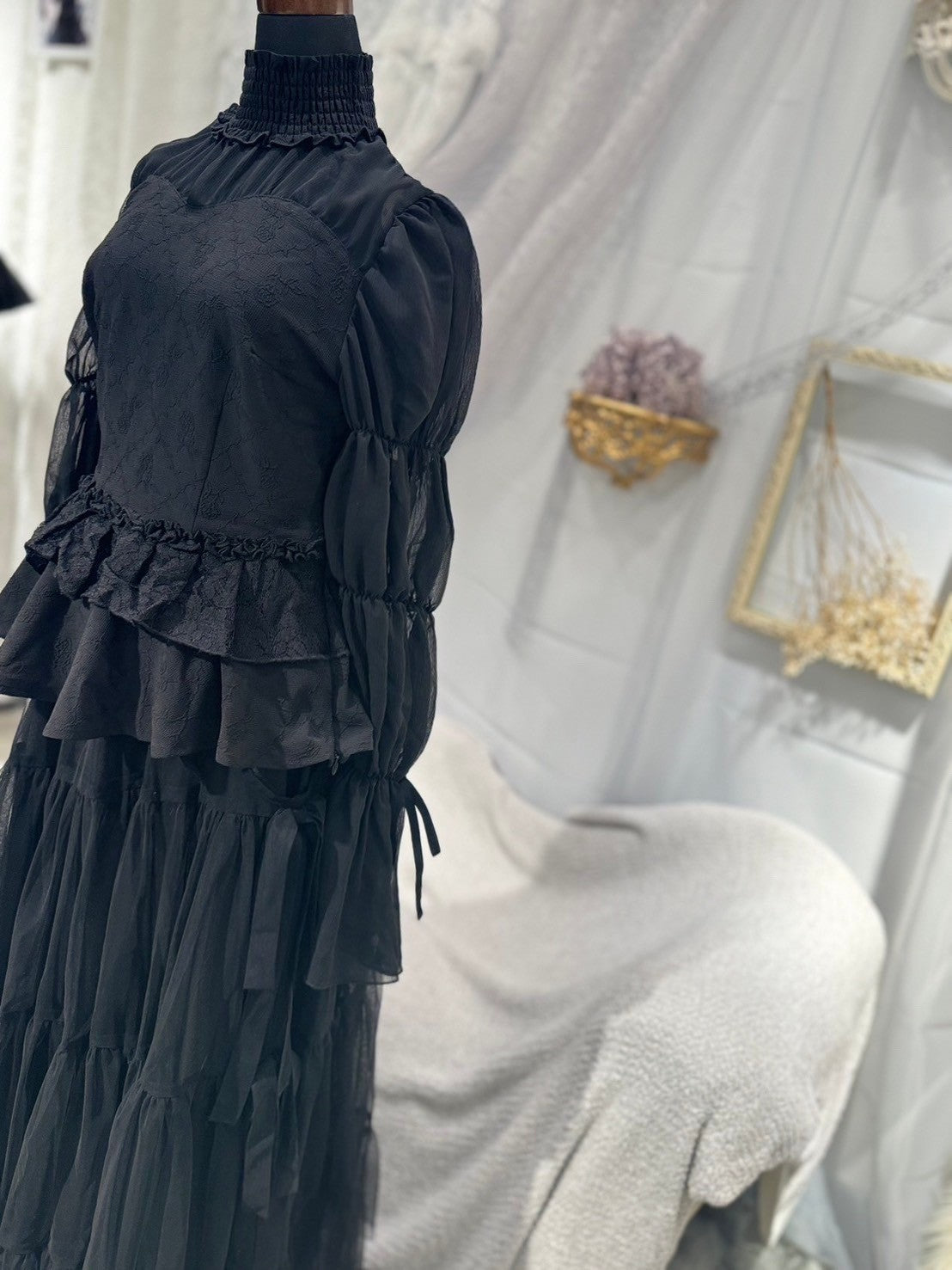 dd side ribbon tulle skirt