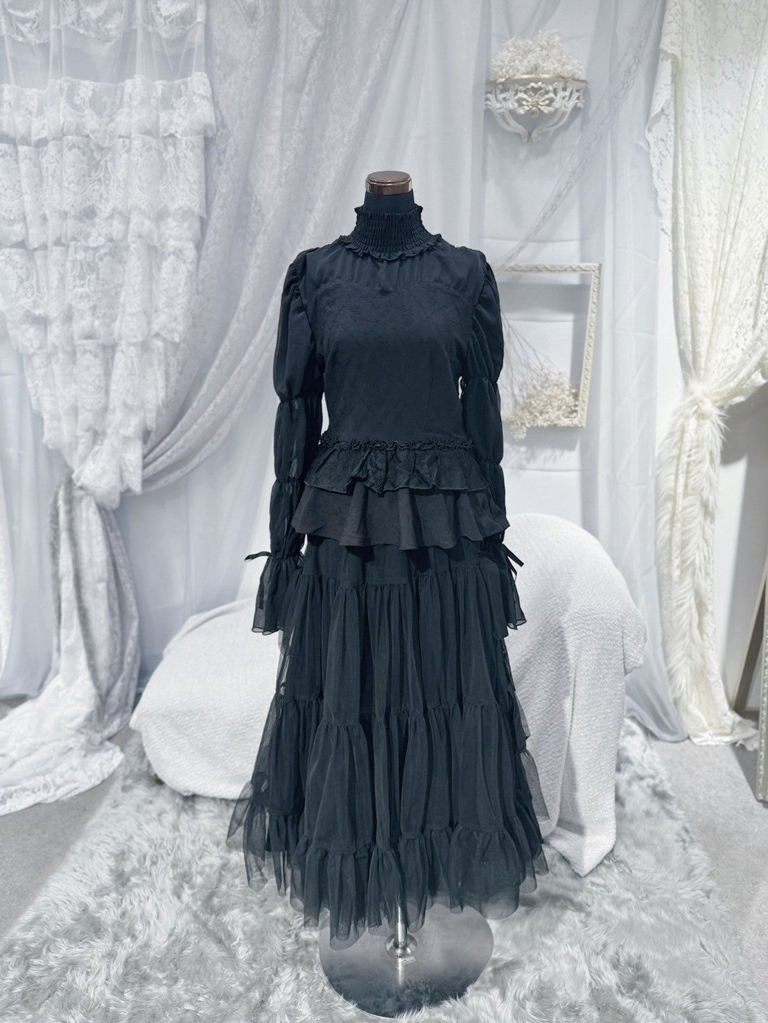 dd side ribbon tulle skirt