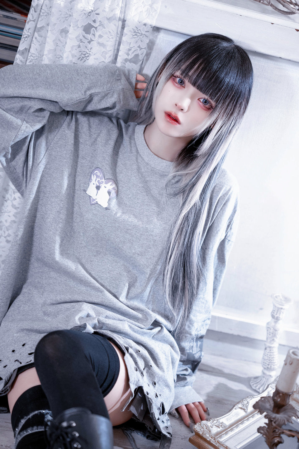 Big long Tee gray