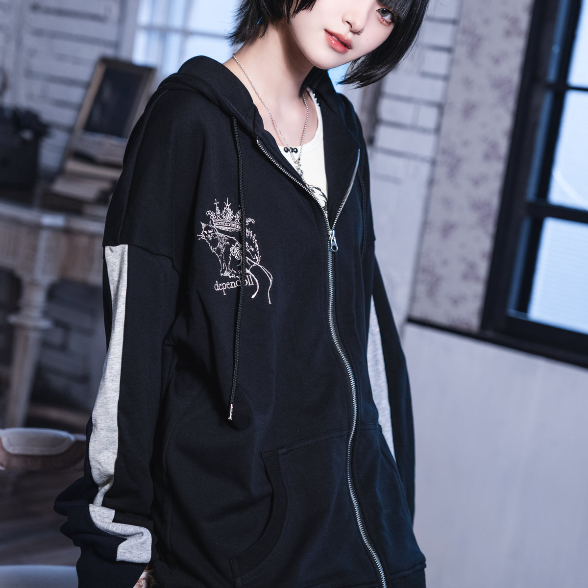 sideline zip hoodie black
