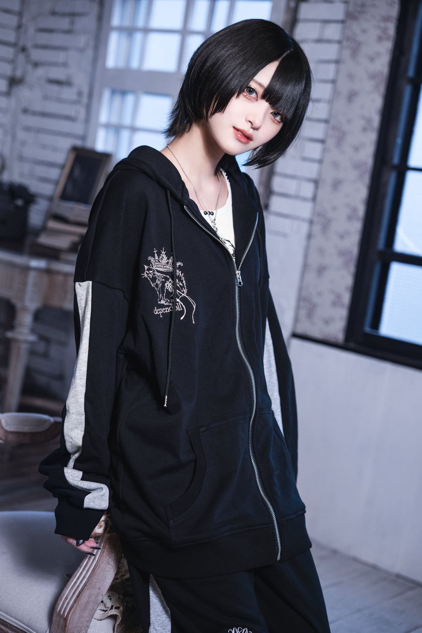 【予約販売】sideline zip hoodie black