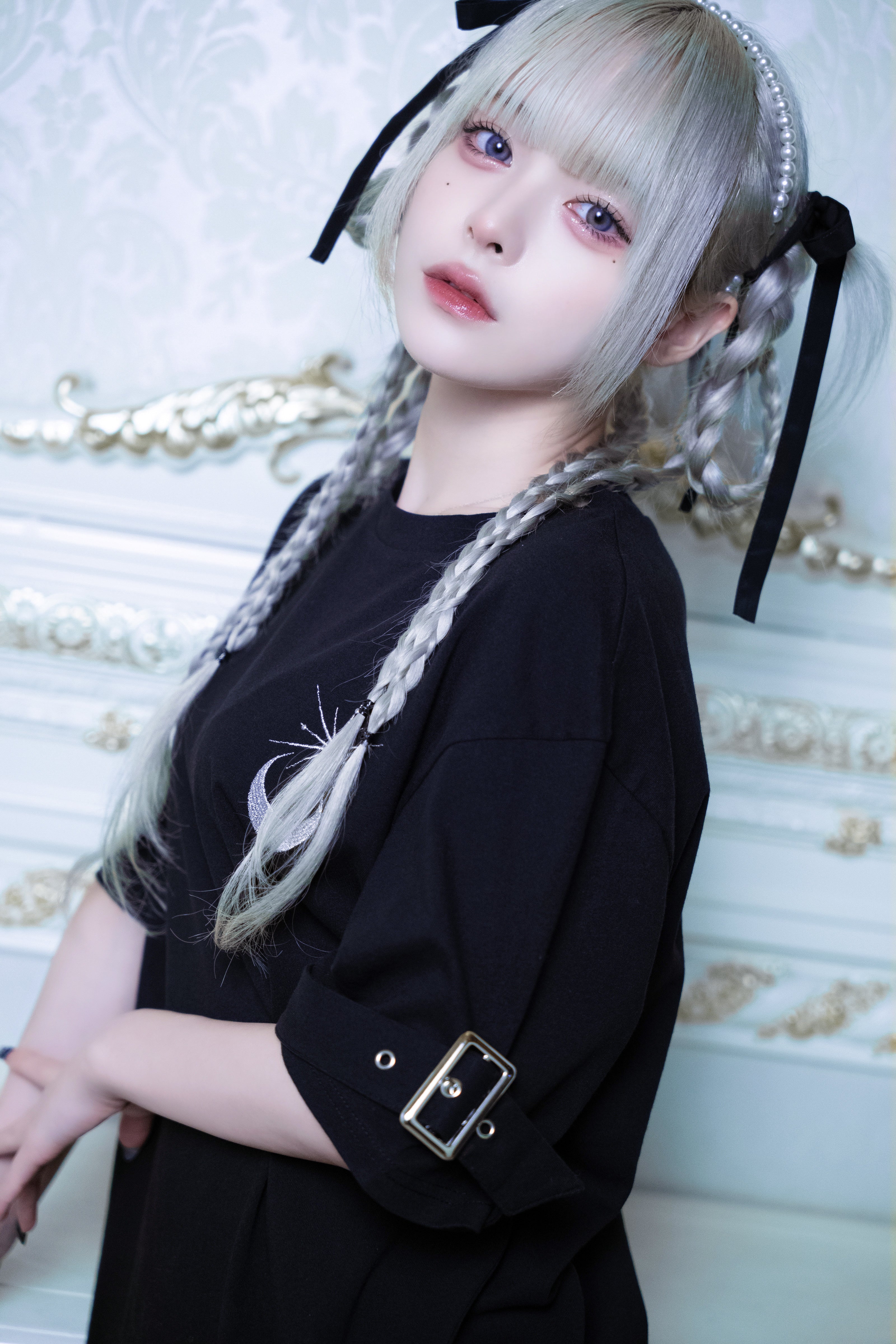 dd moon star Tee black