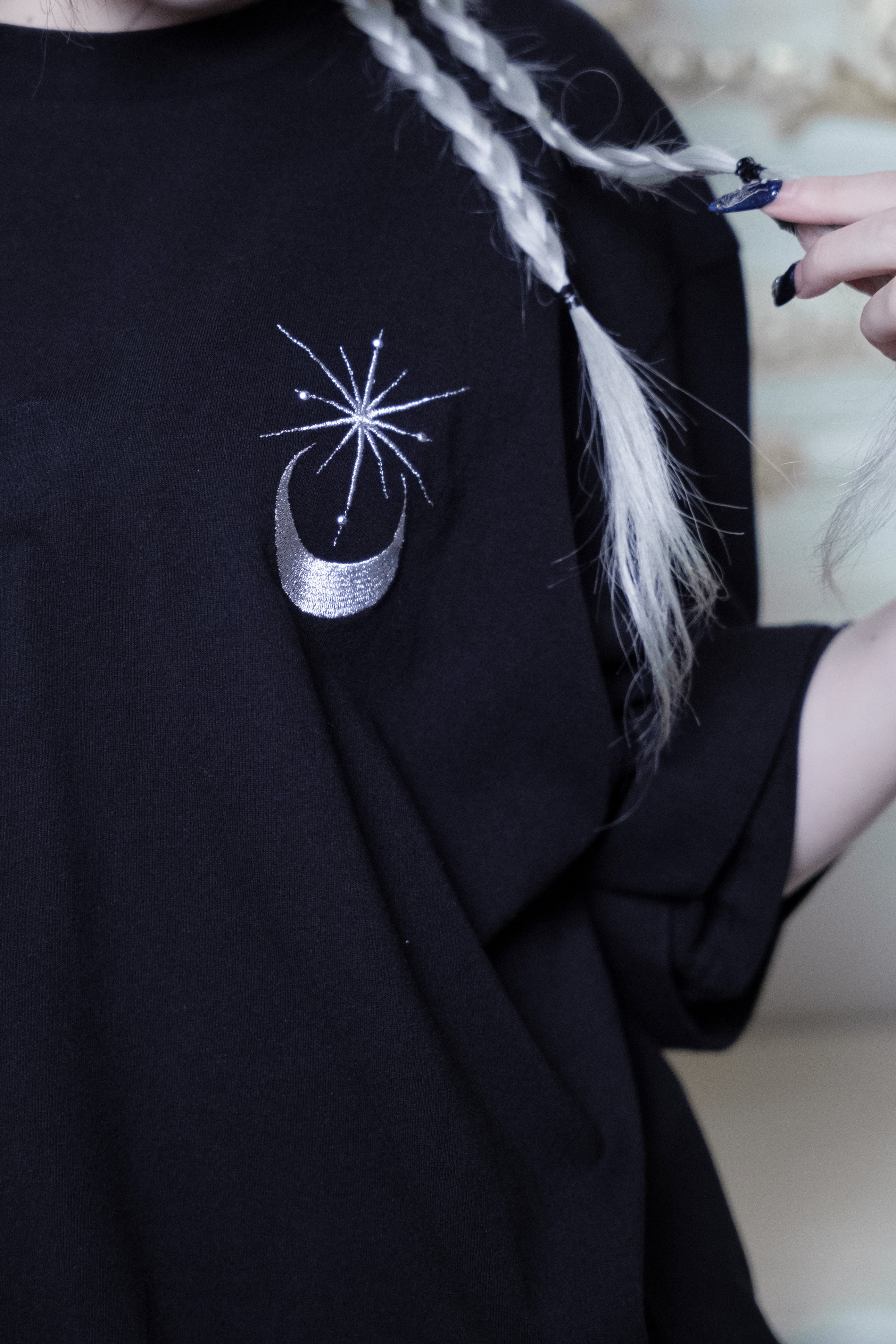 dd moon star Tee black