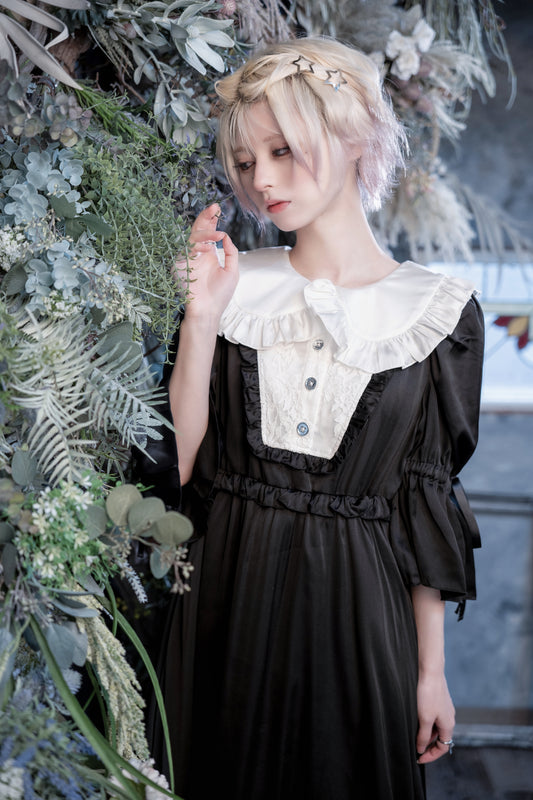 maid doll one-piece black