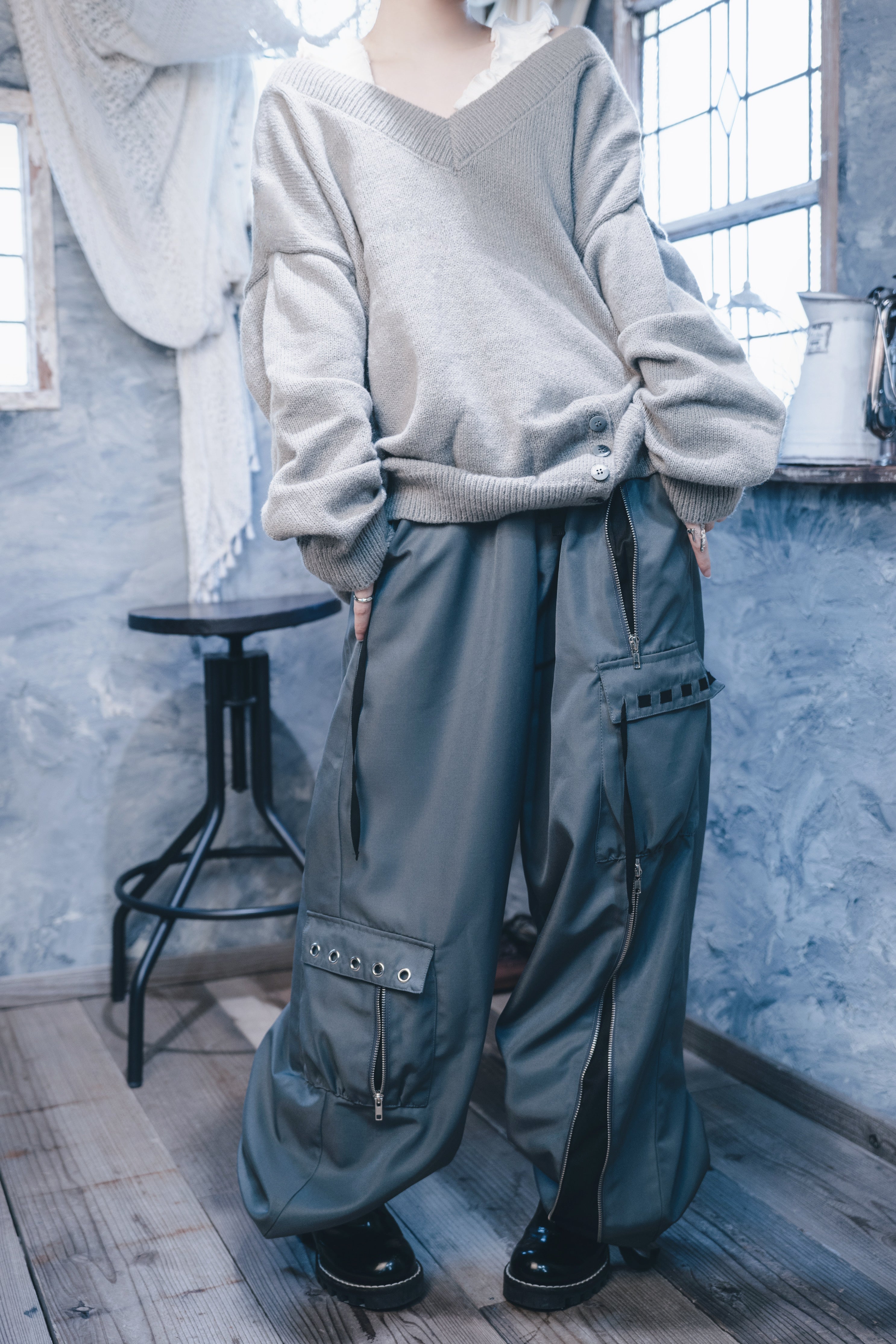 dd zip cargo pants gray