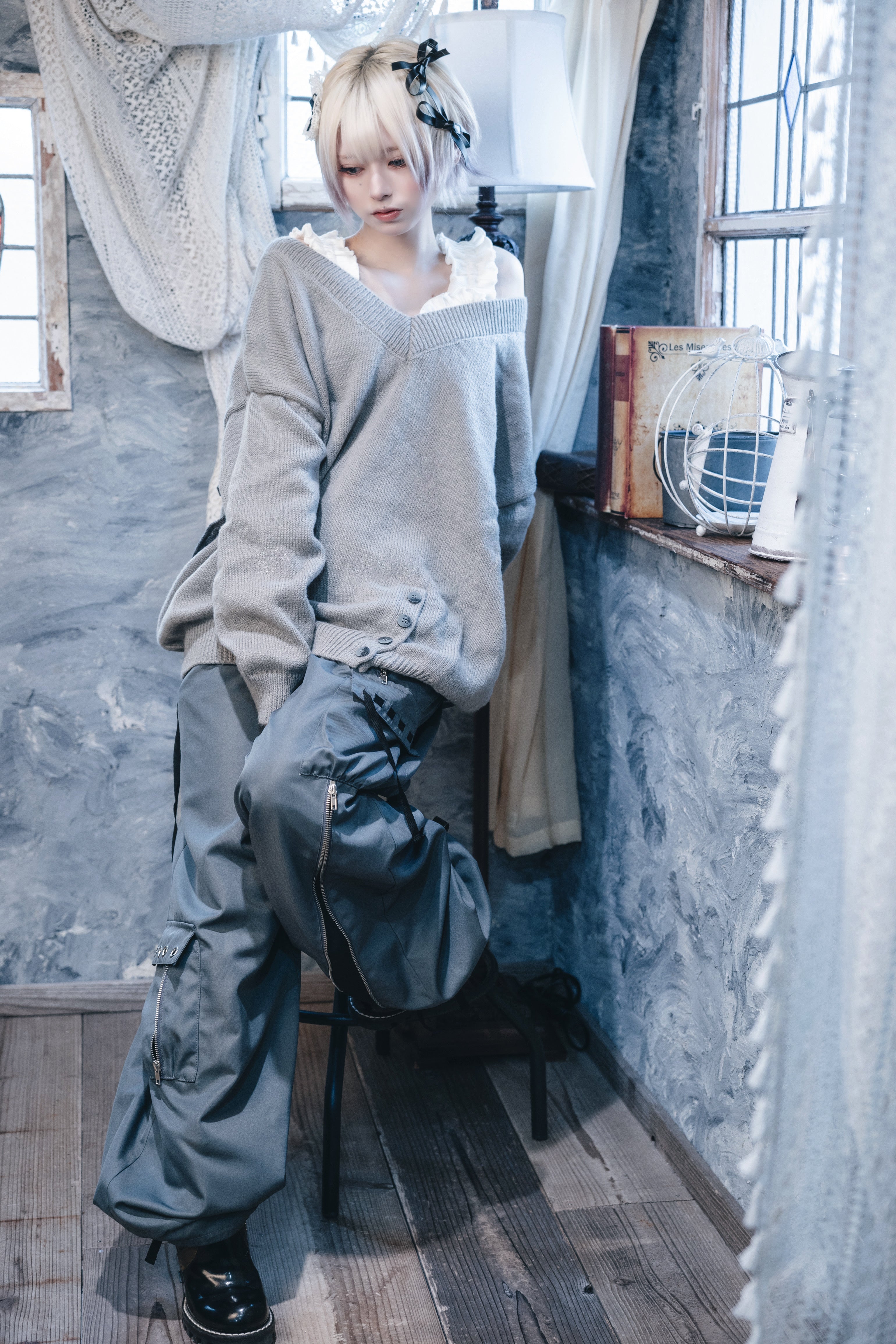 dd zip cargo pants gray