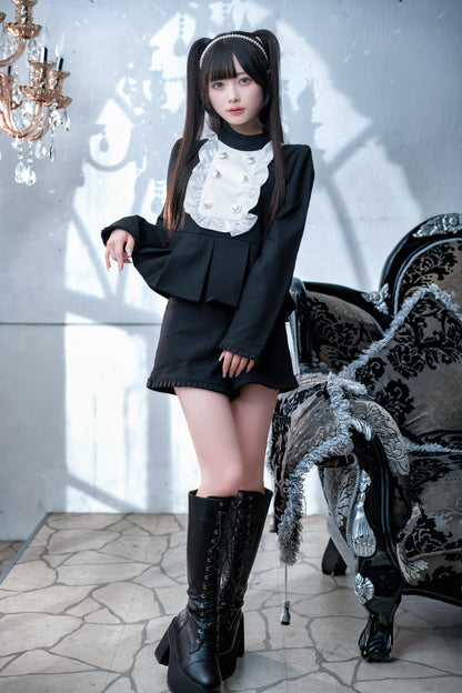 doll peplum jacket black