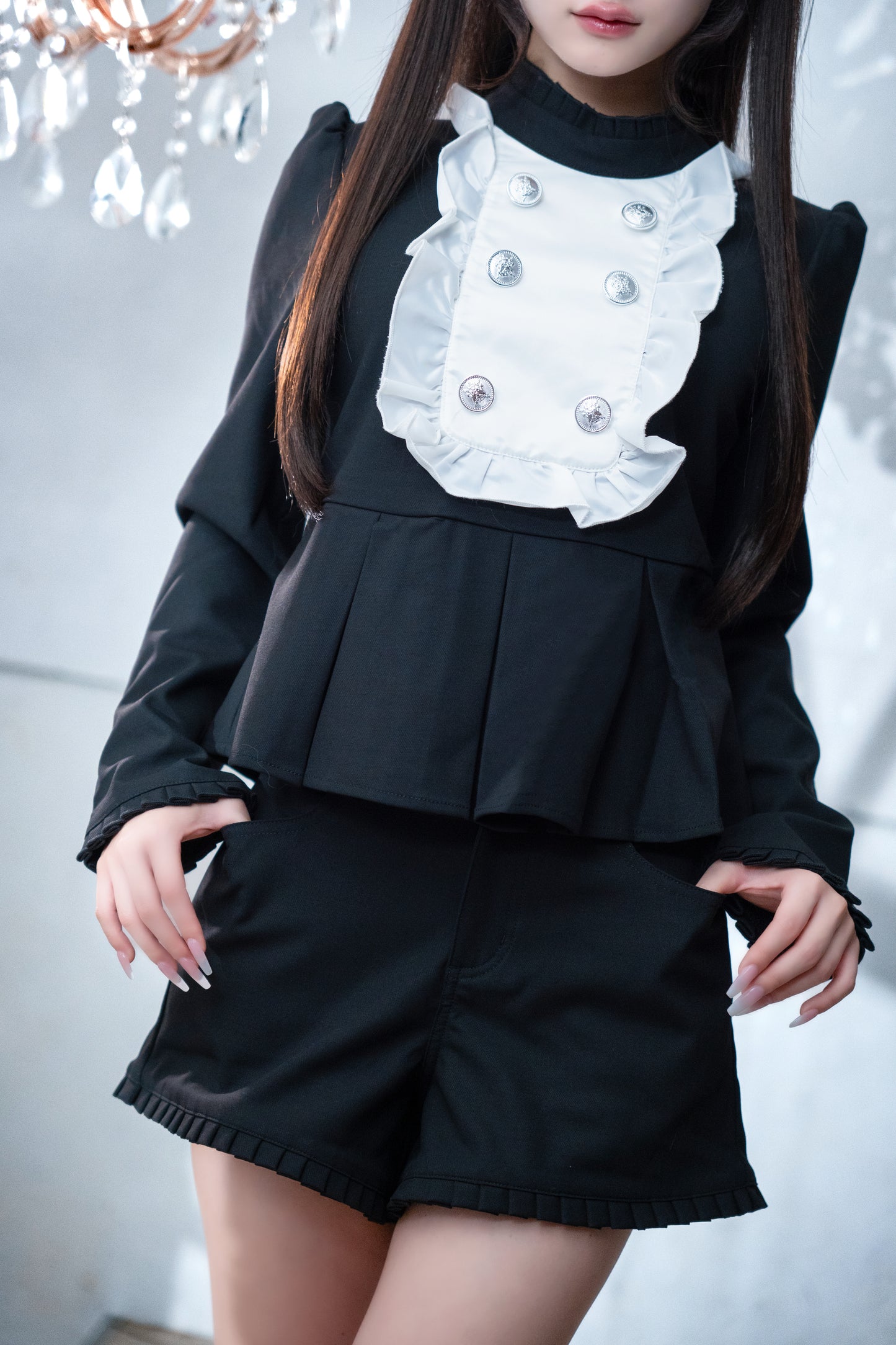 doll peplum jacket black