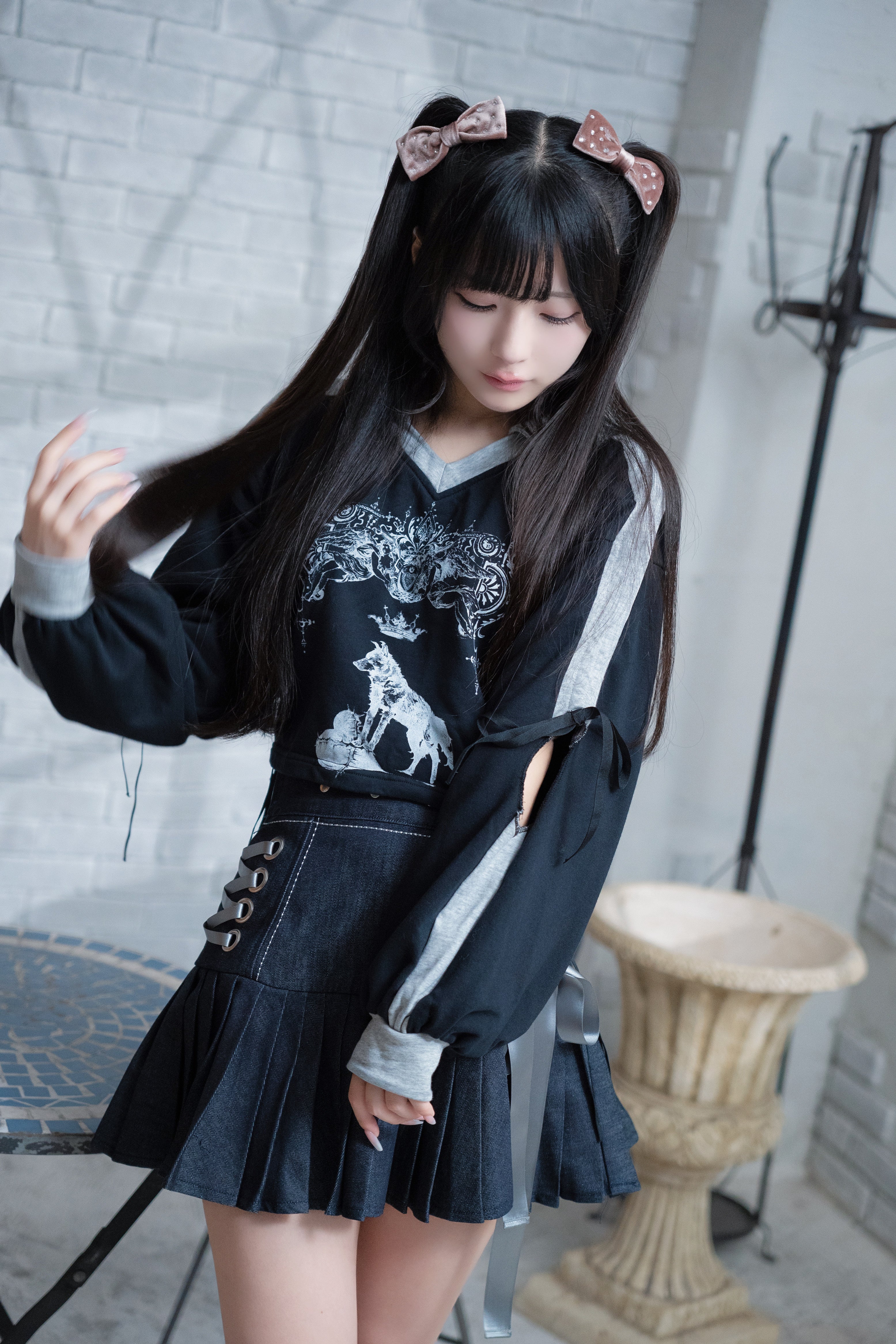 dd wolf sweat polo shirt black