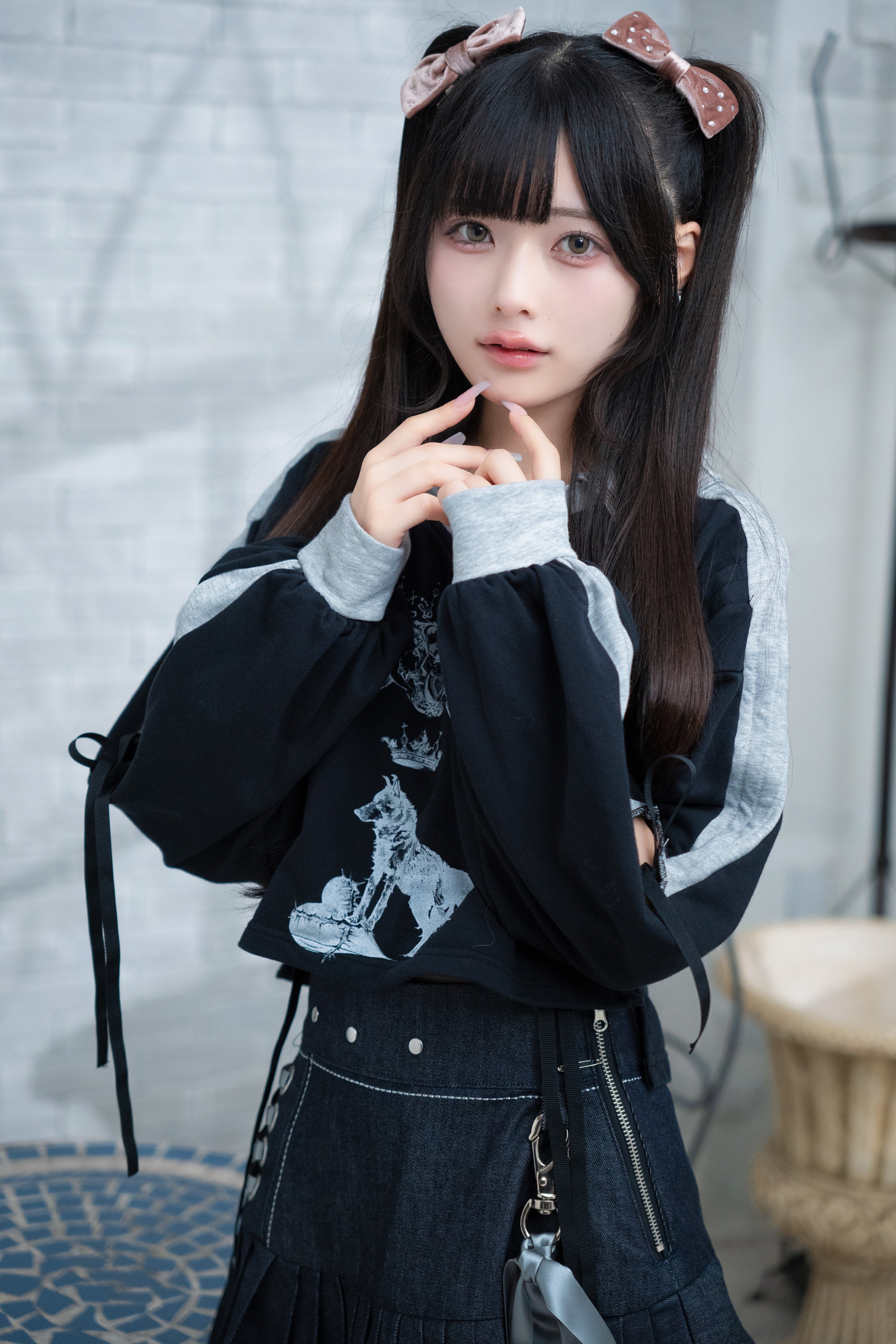 dd wolf sweat polo shirt black
