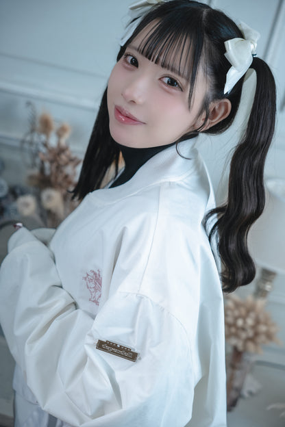 dd double ribbon blouson white