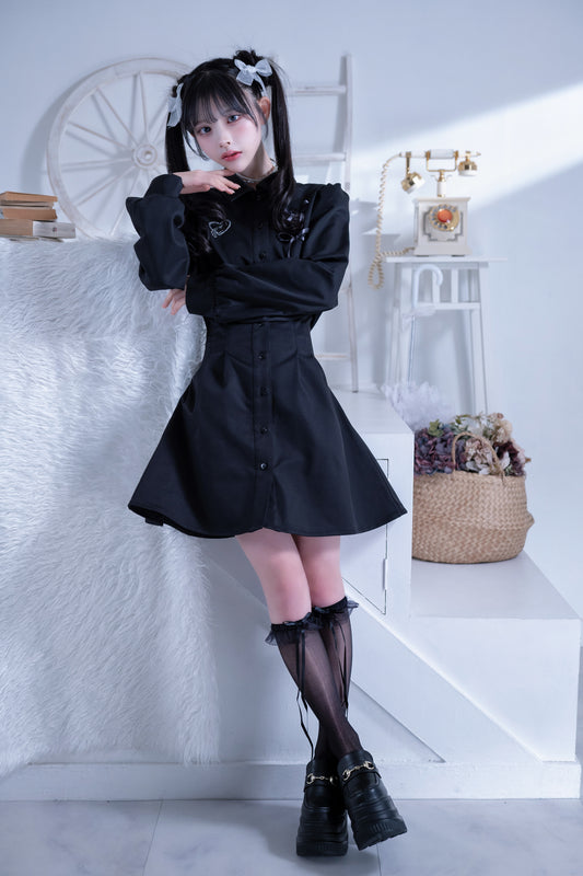 doll cat shirt onepiece black