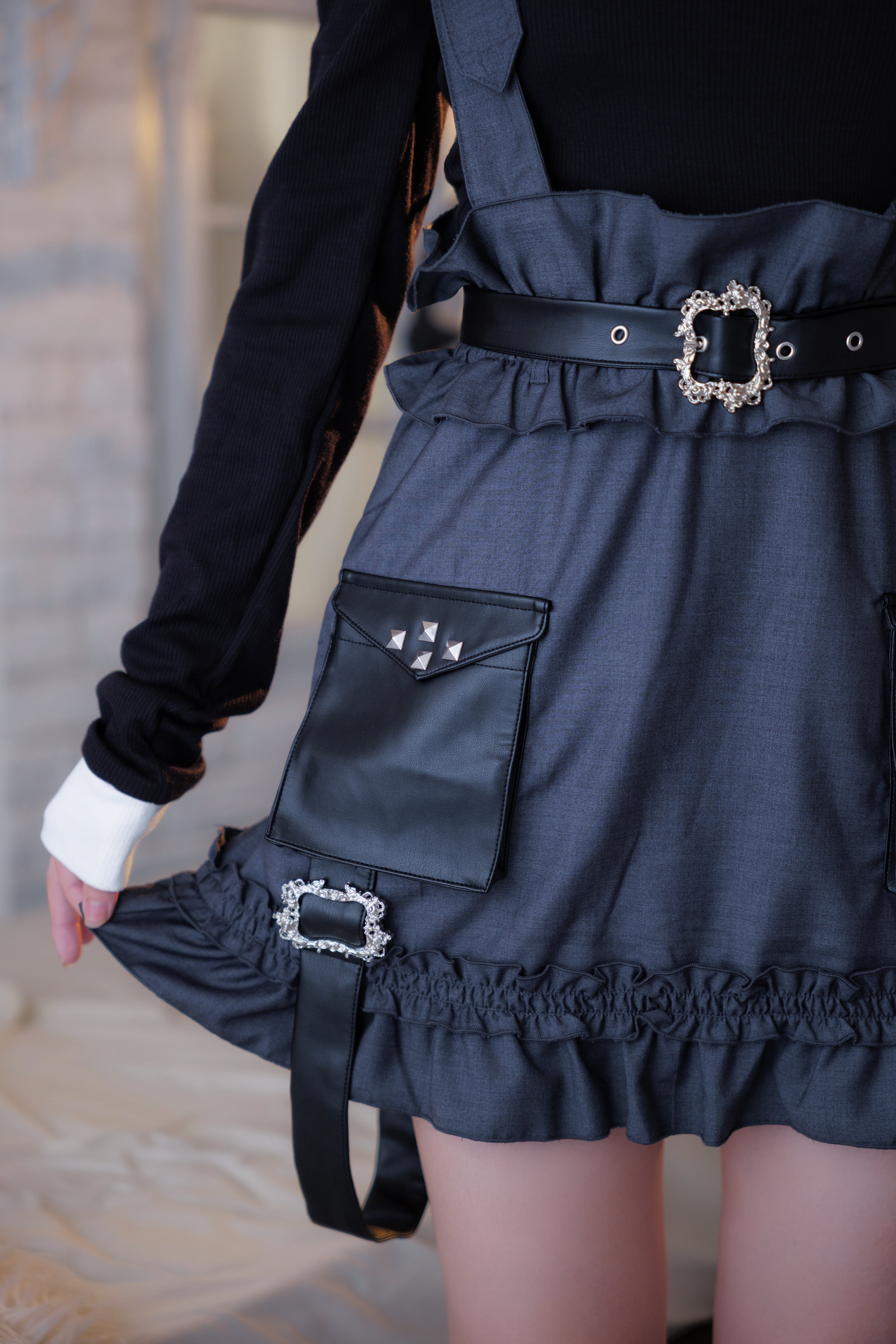 frill doll suspender skirt gray