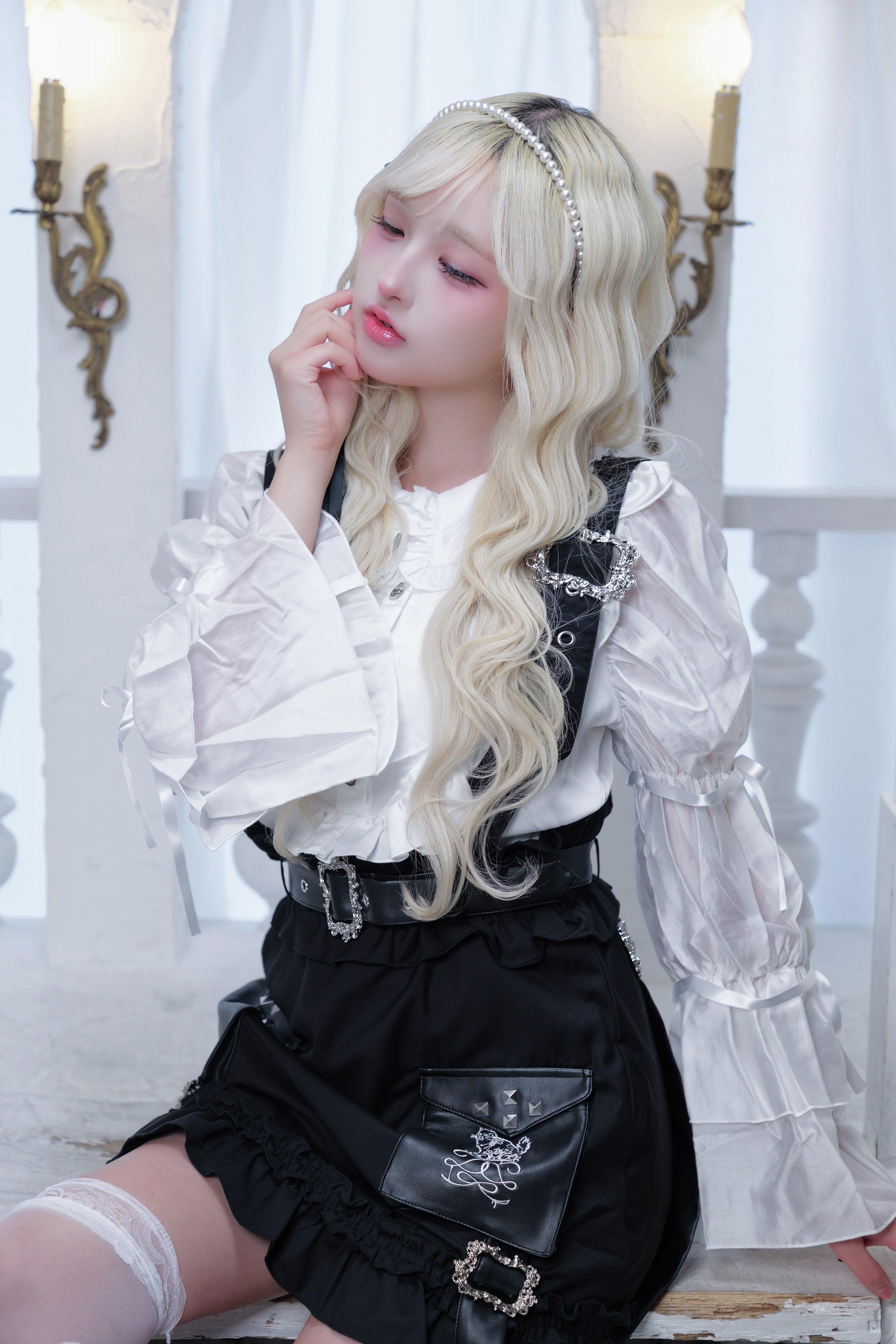 frill doll suspender skirt black