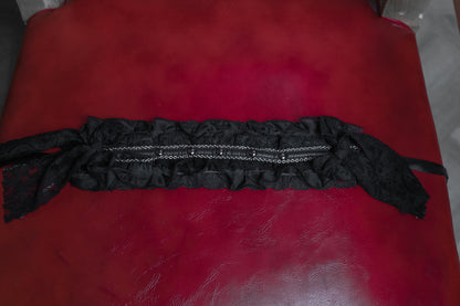 lace ribbon head dress black