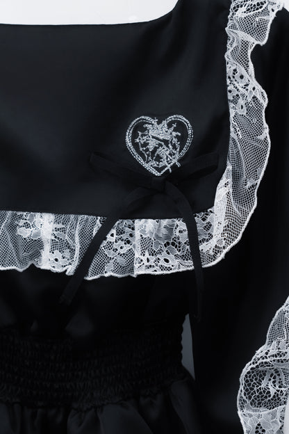 sailor collar frill doll tops black