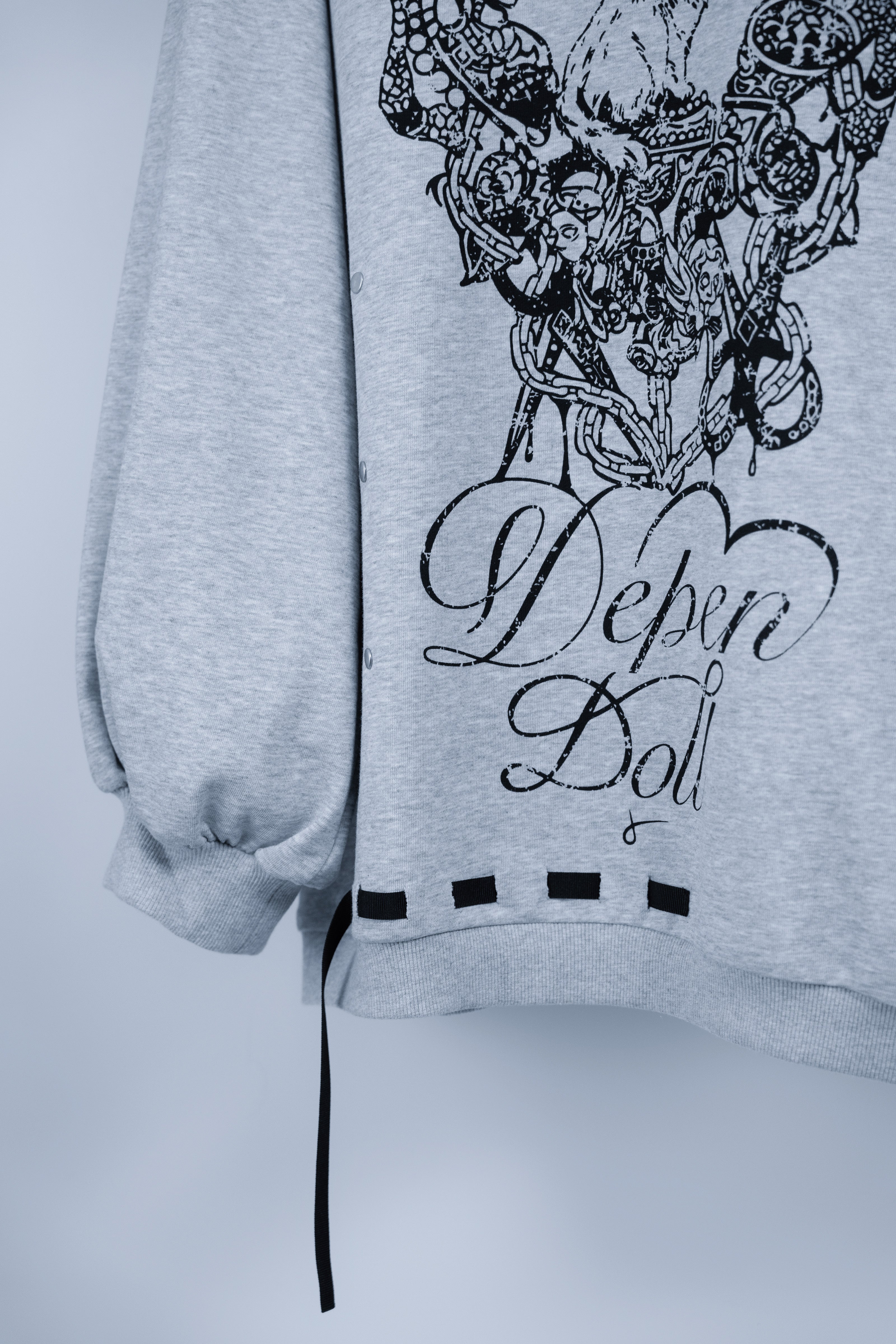 doll cat ribon sweat gray