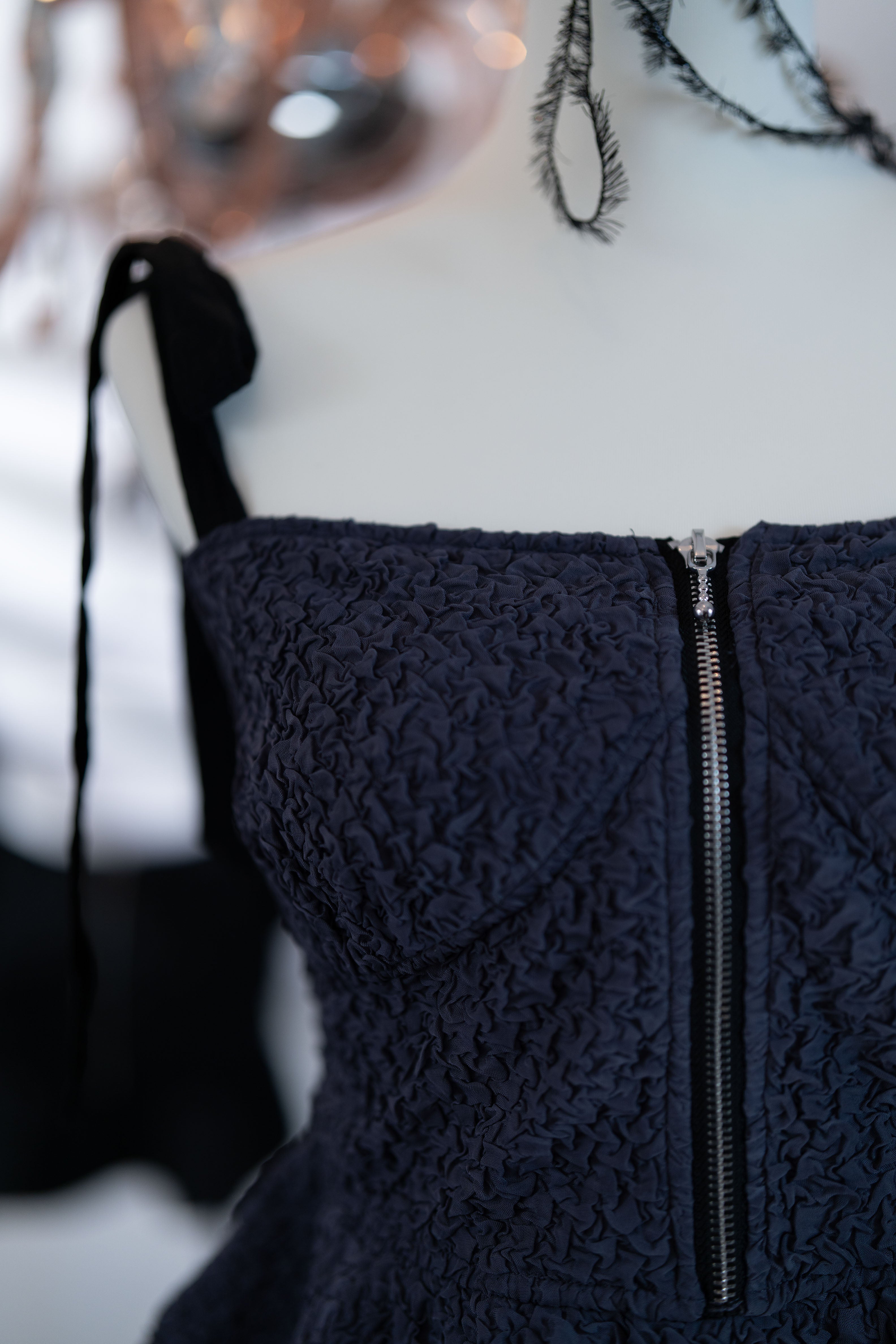 dd shoulder ribbon bustier purple