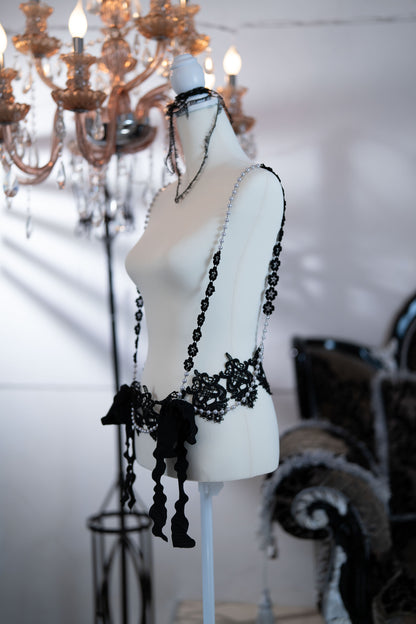 lace perl harness black